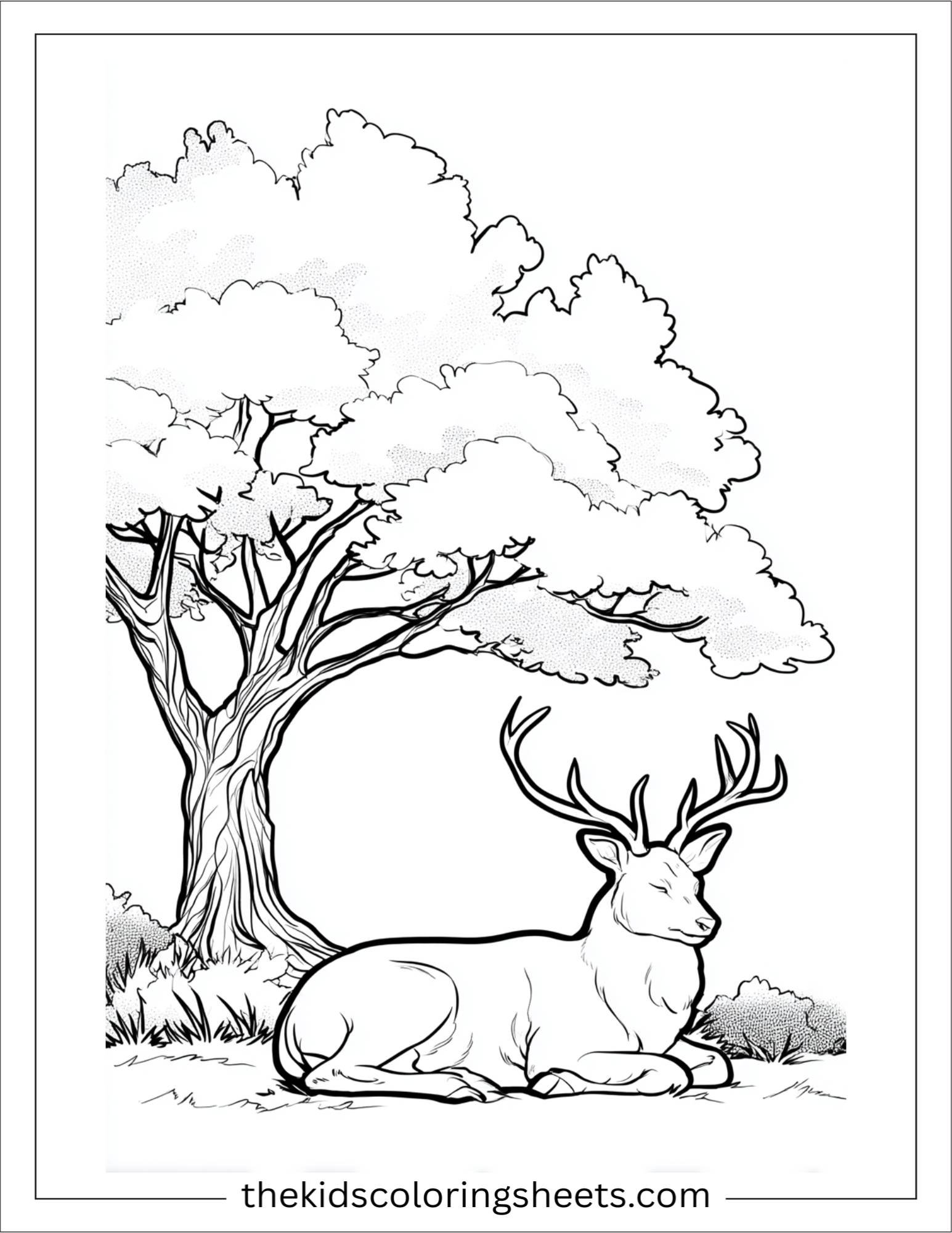 The Reindeer resting under a tree