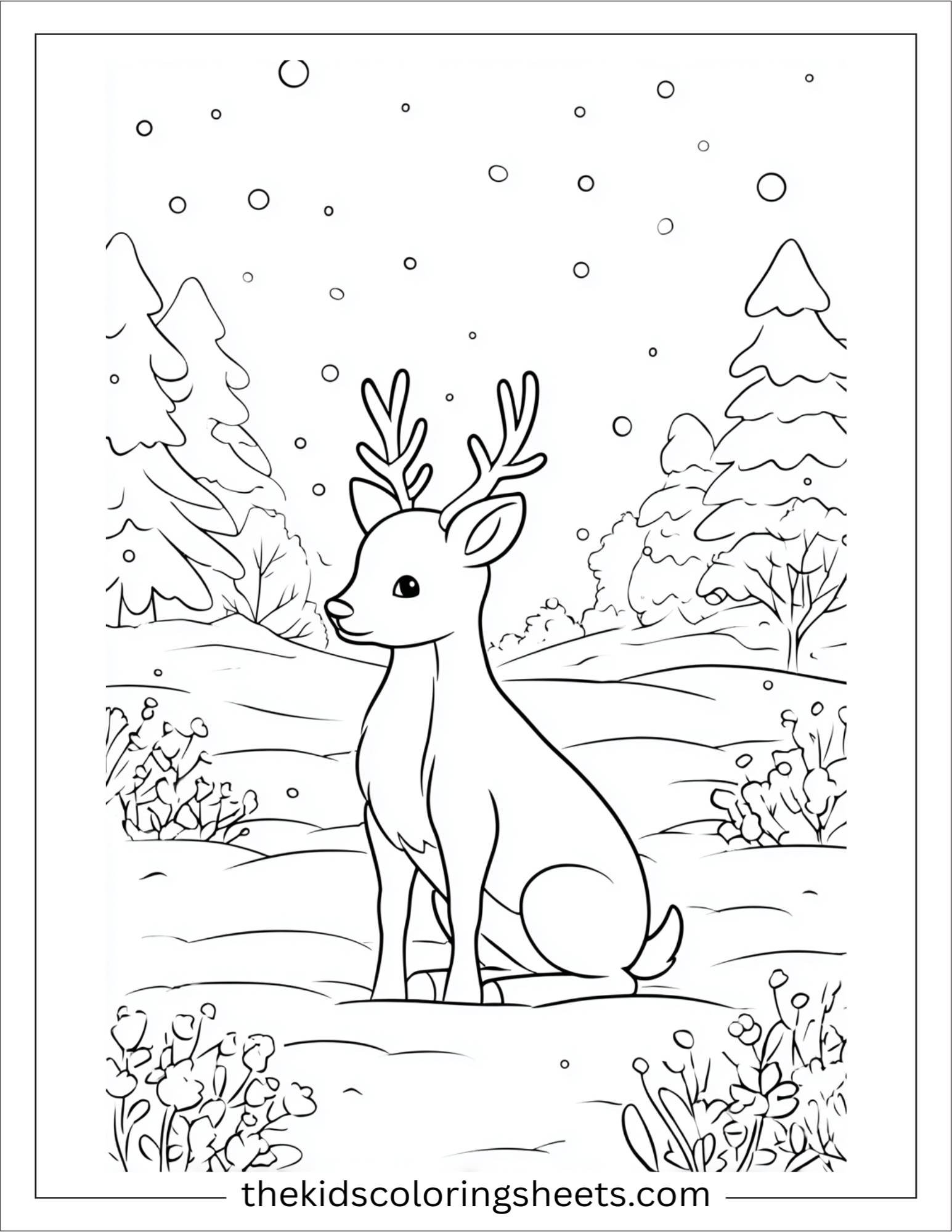 The Reindeer sitting cutely