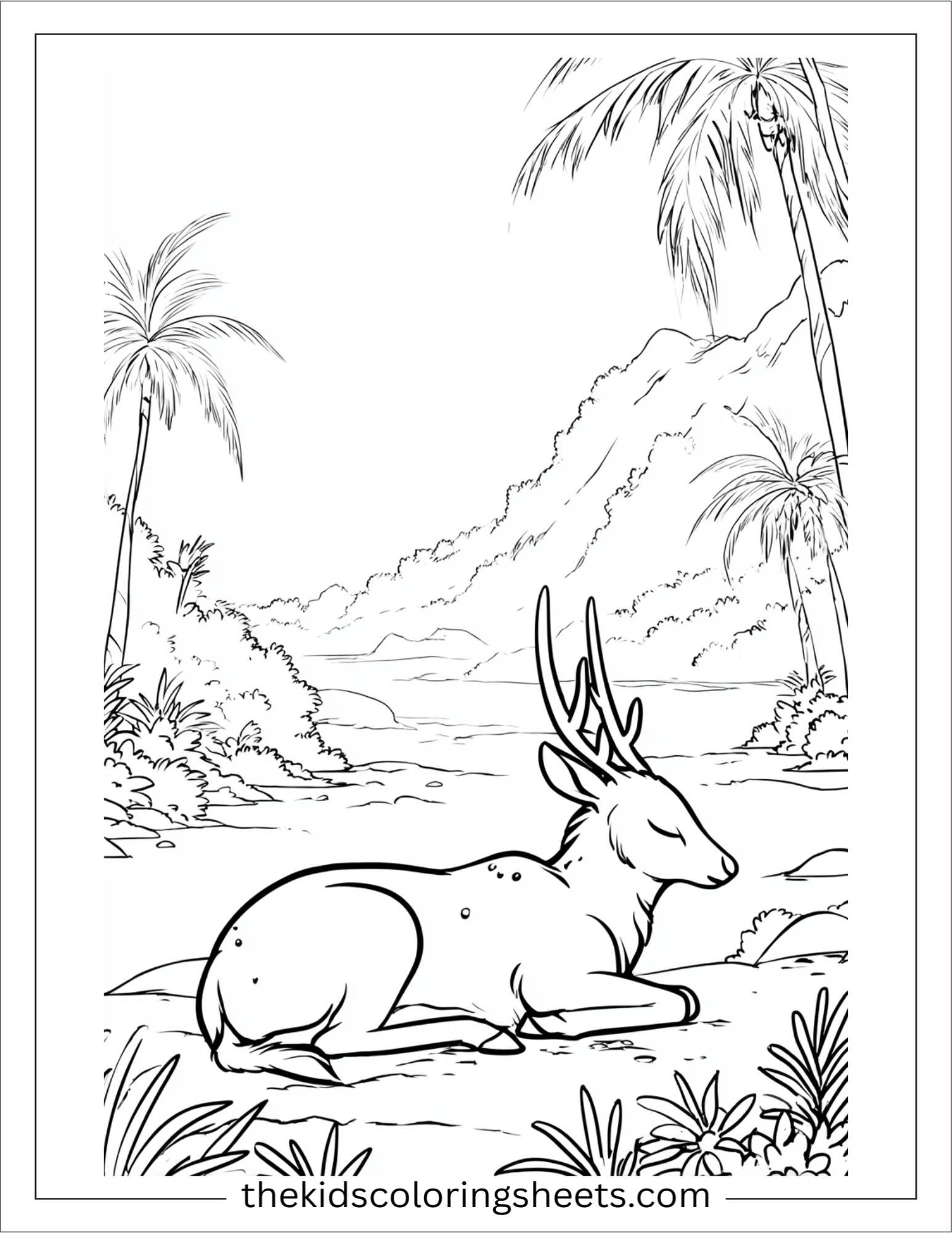 The Reindeer sleeping peacefully