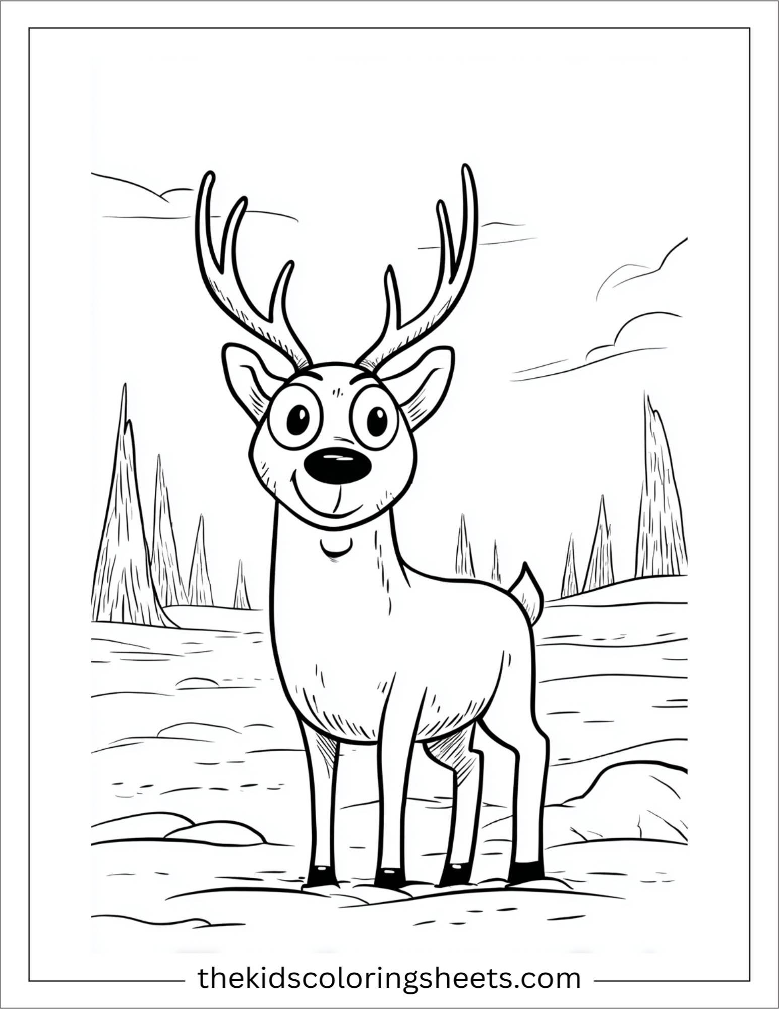 The Reindeer smiling with wide eyes