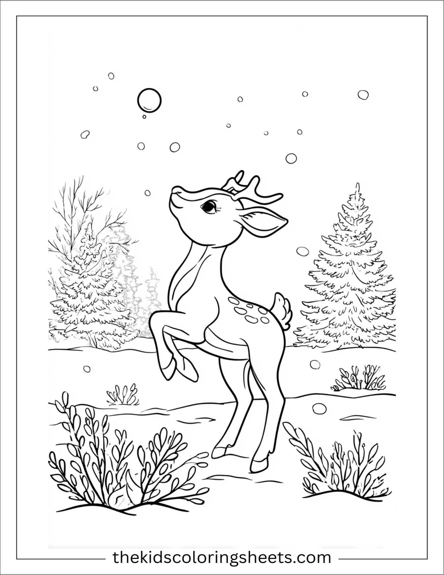 The Reindeer tossing snowball