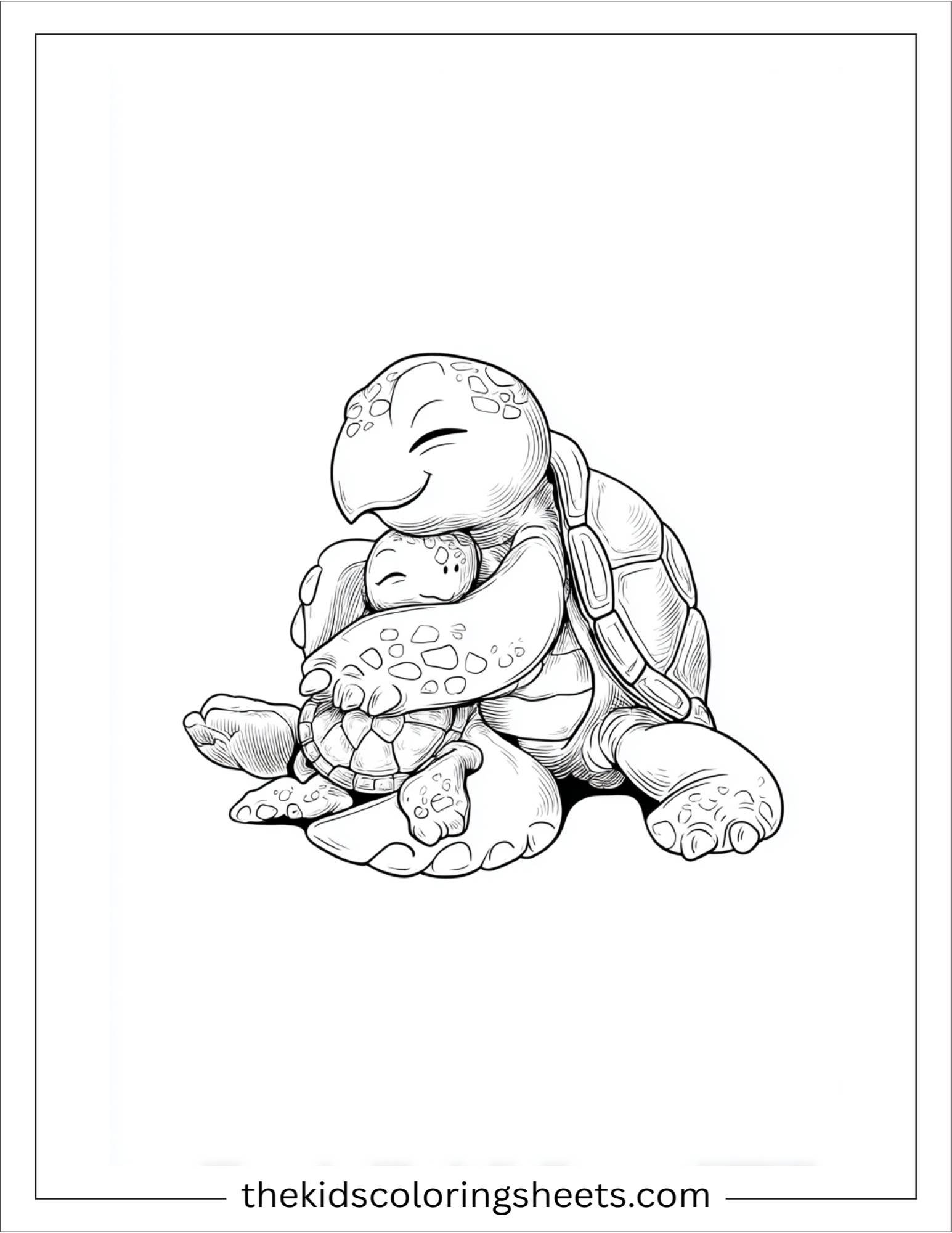 The Sea Turtle hugging baby turtle