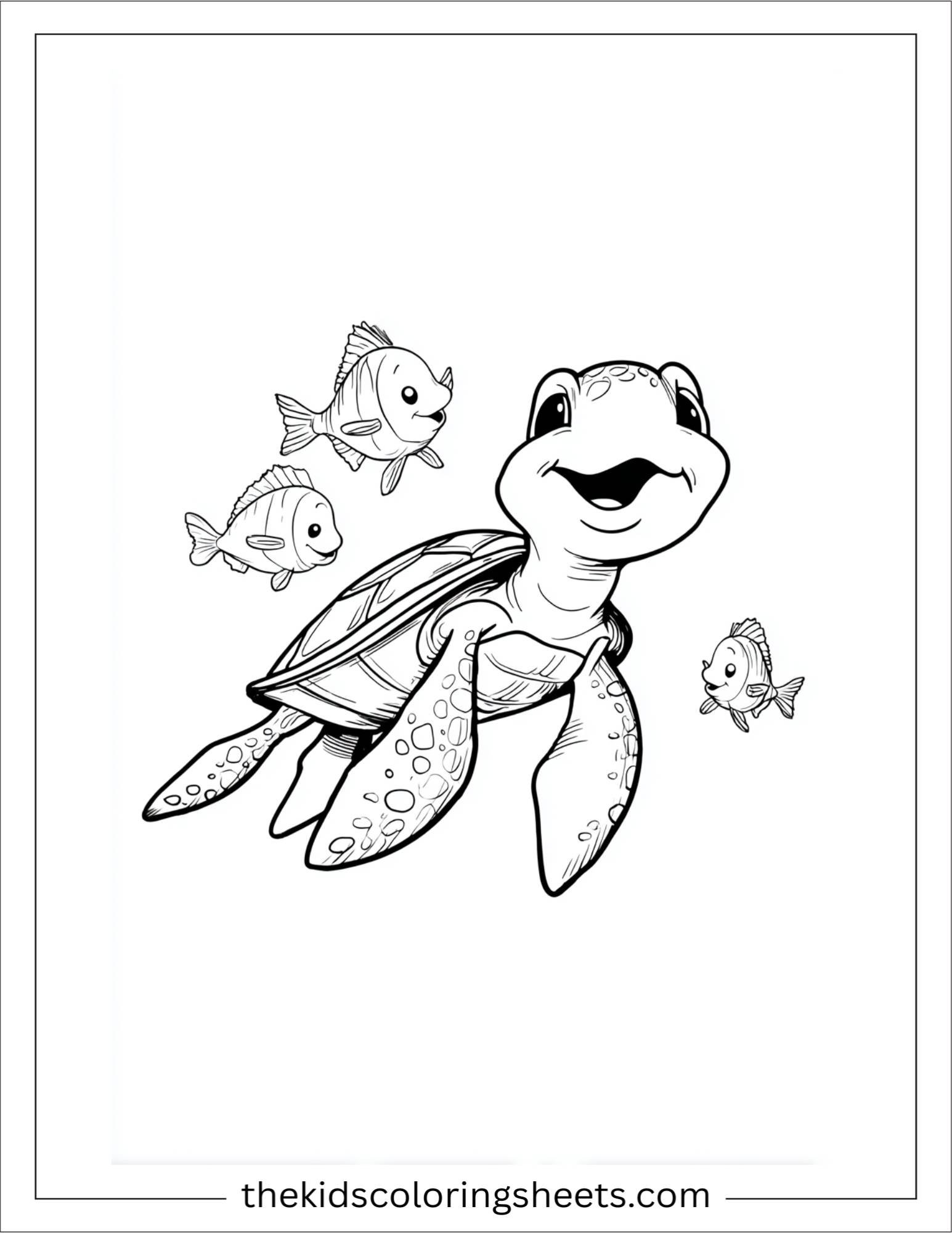 The Sea Turtle laughing with fish