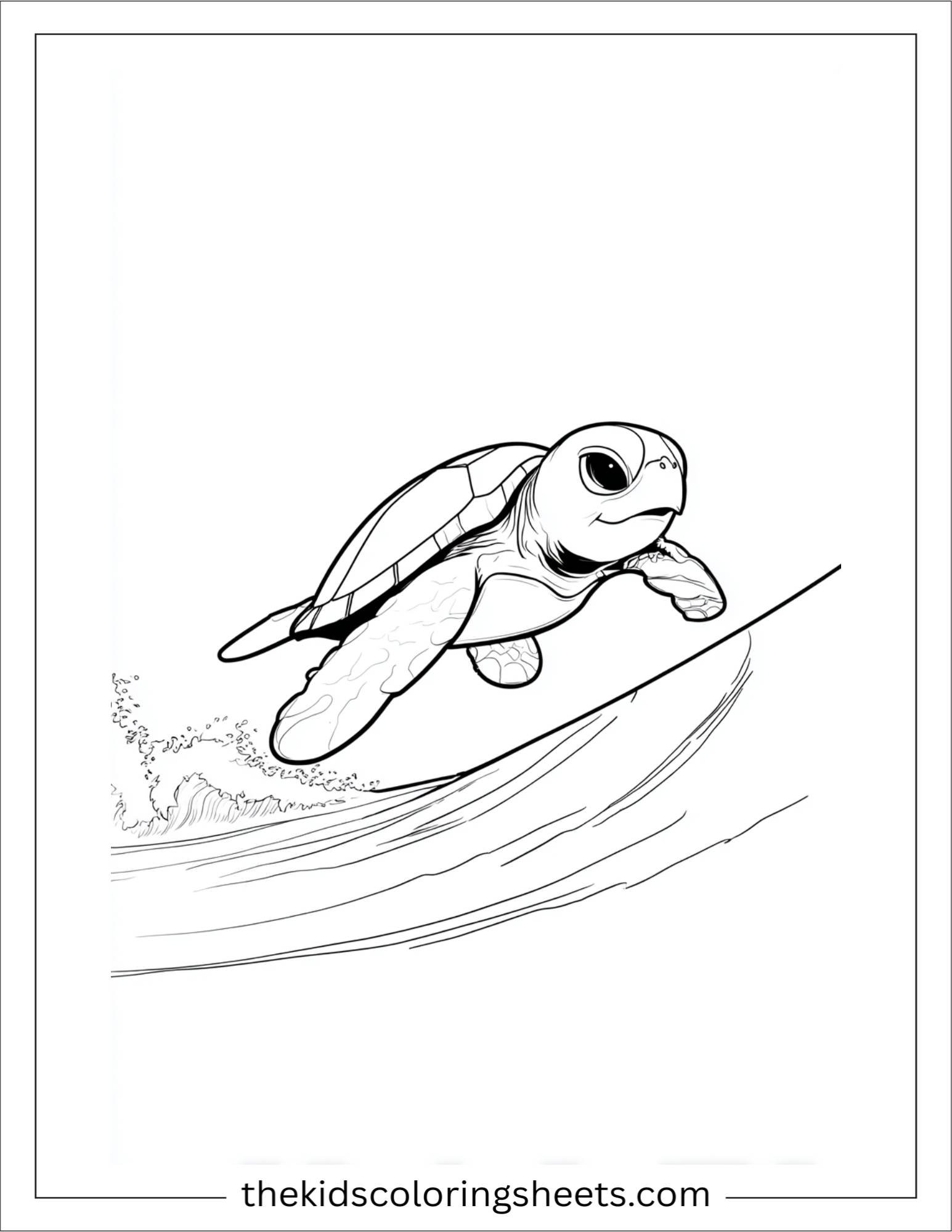 The Sea Turtle riding ocean current