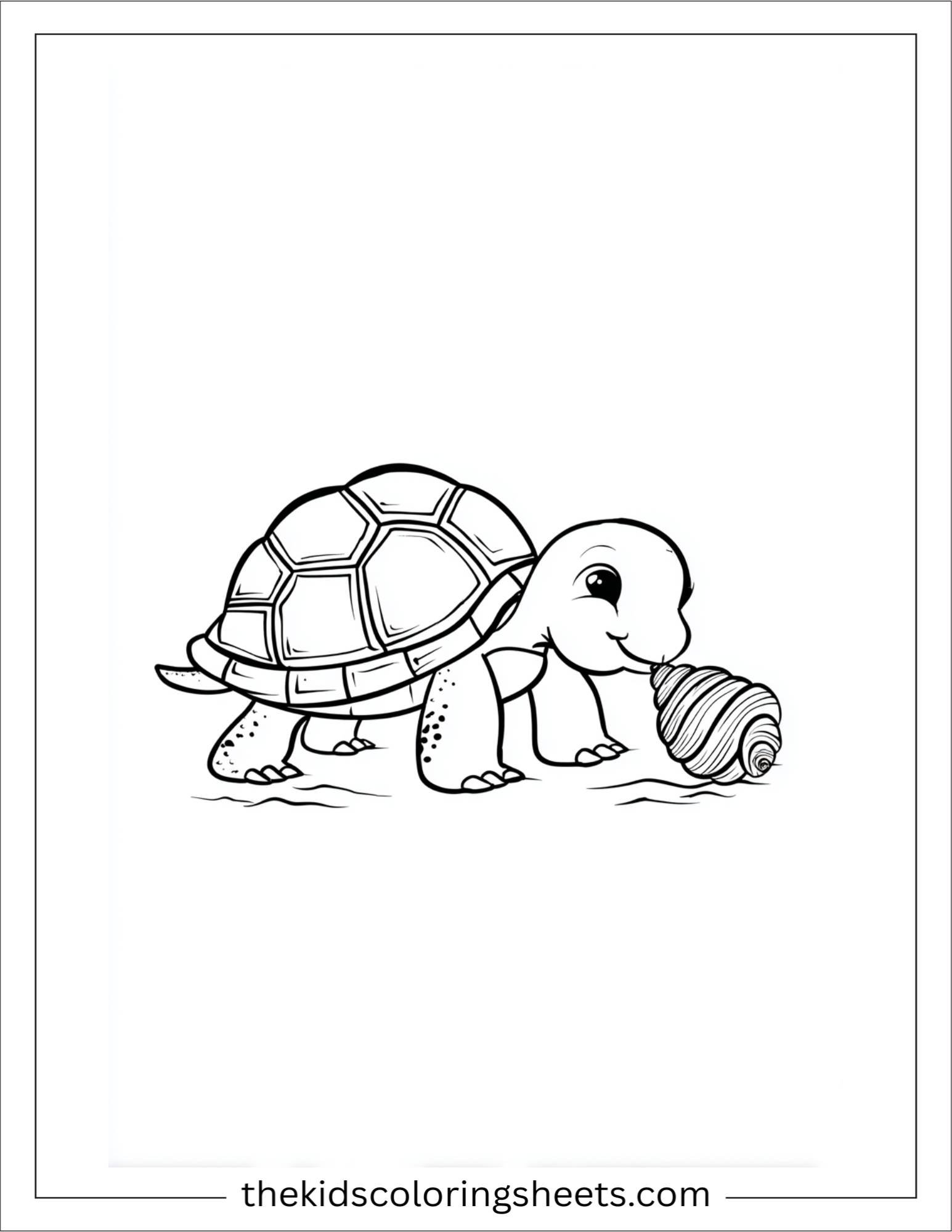 The Sea Turtle sniffing a shell