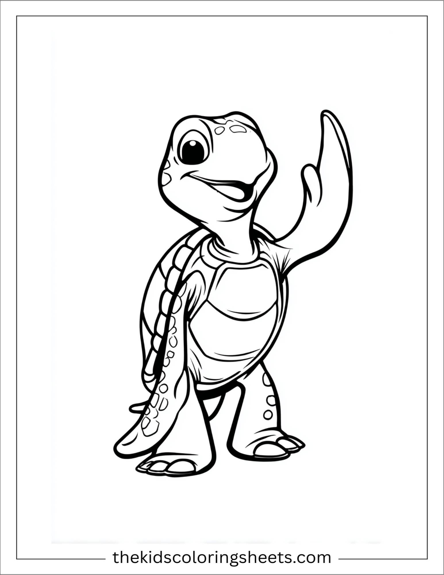 The Sea Turtle waving flipper