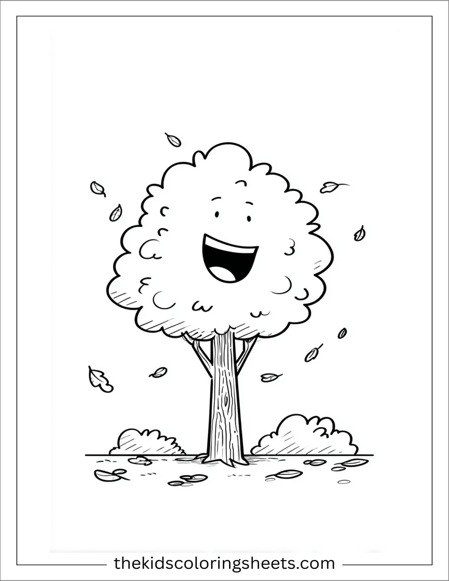 The Tall Tree laughing in autumn leaves