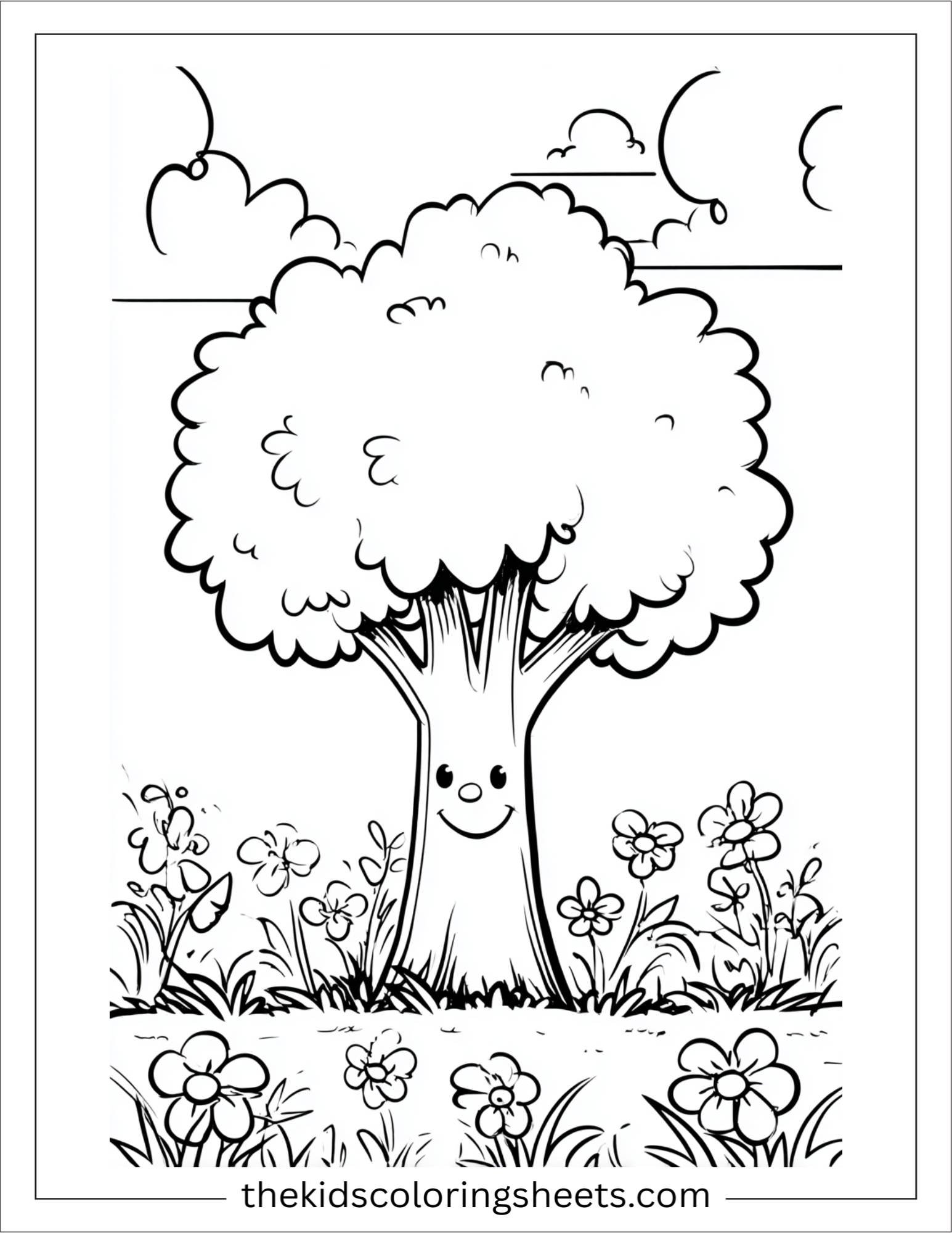 The Tall Tree looking down at flowers