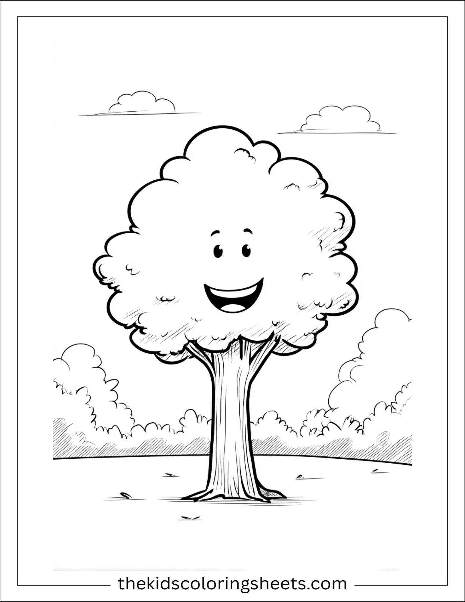 The Tall Tree smiling with cloud above