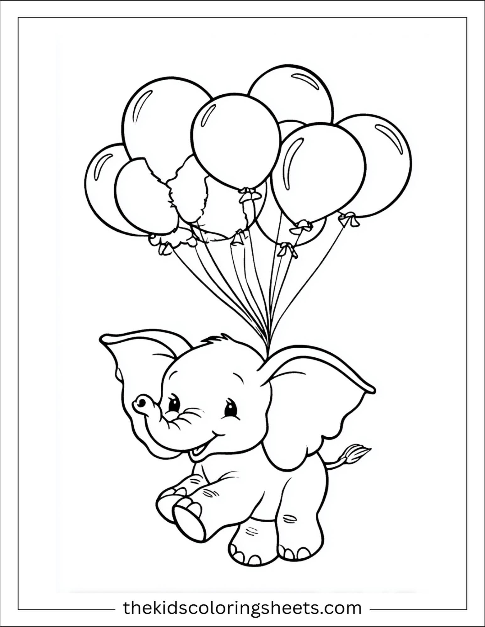Winner elephant flying with balloons