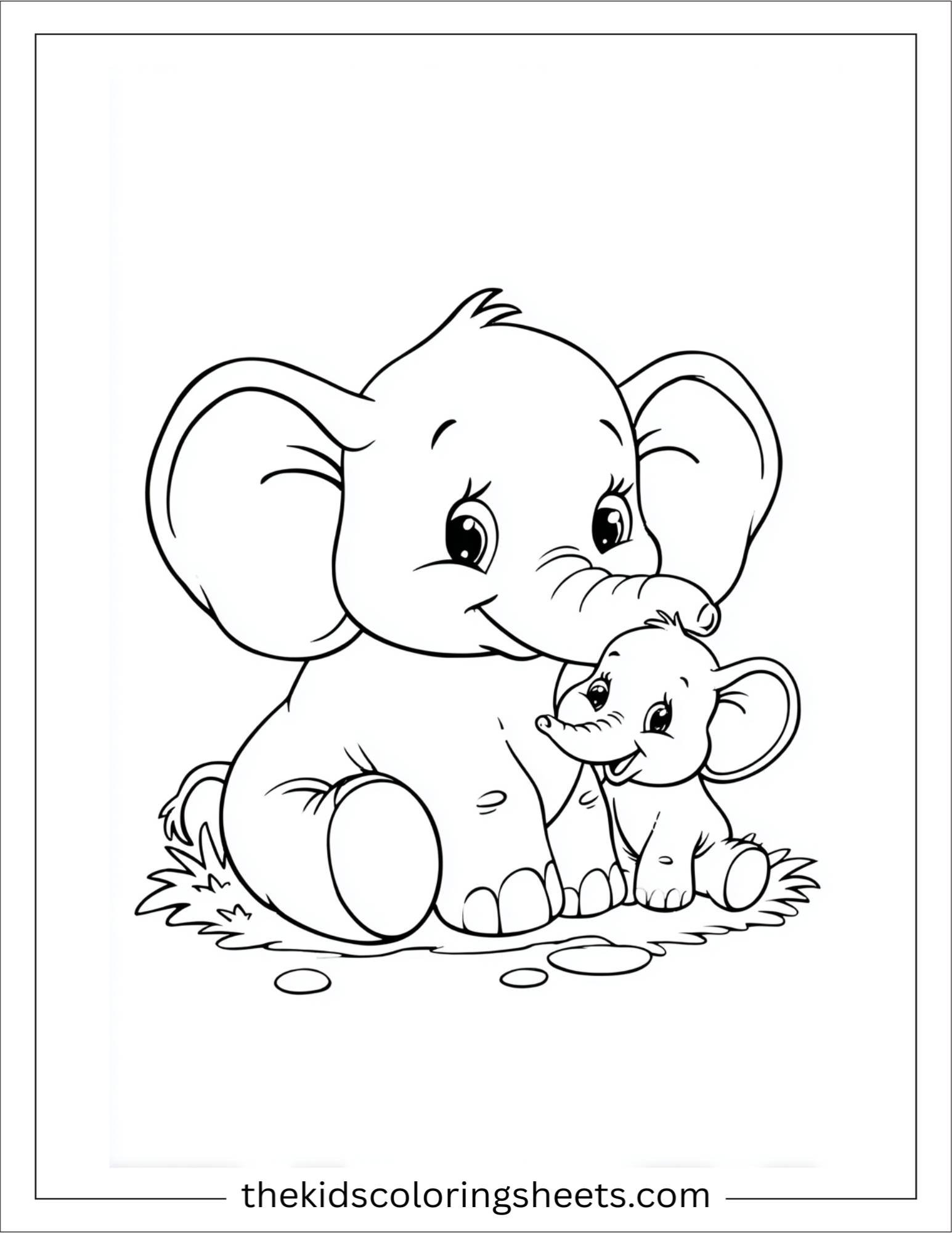 Winner elephant hugging a little friend