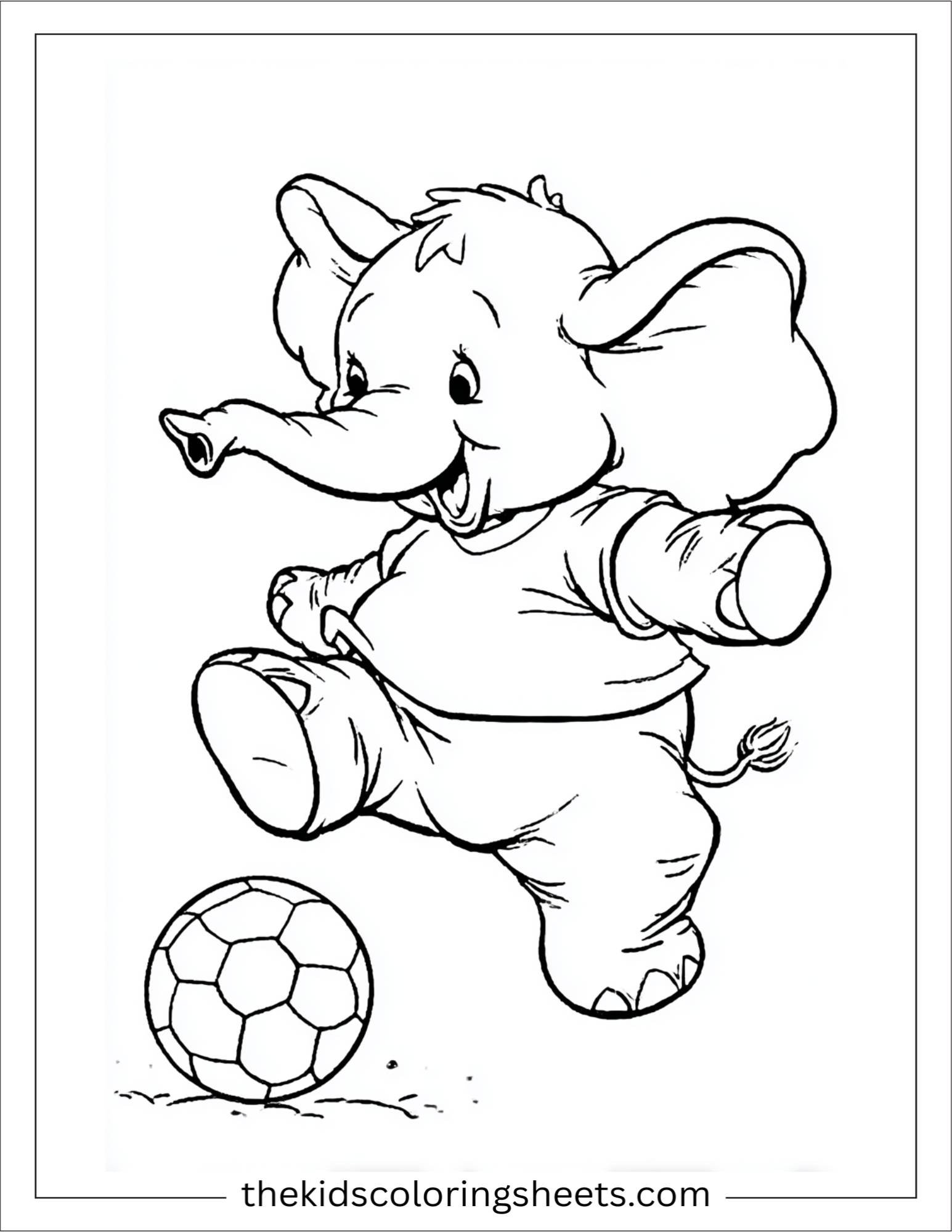 Winner elephant kicking a soccer ball
