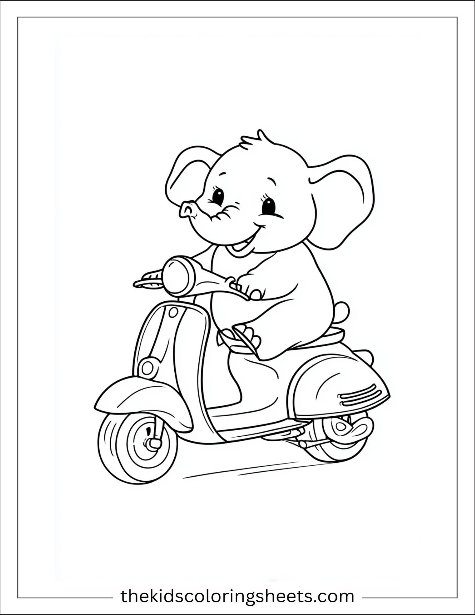 Winner elephant riding a scooter