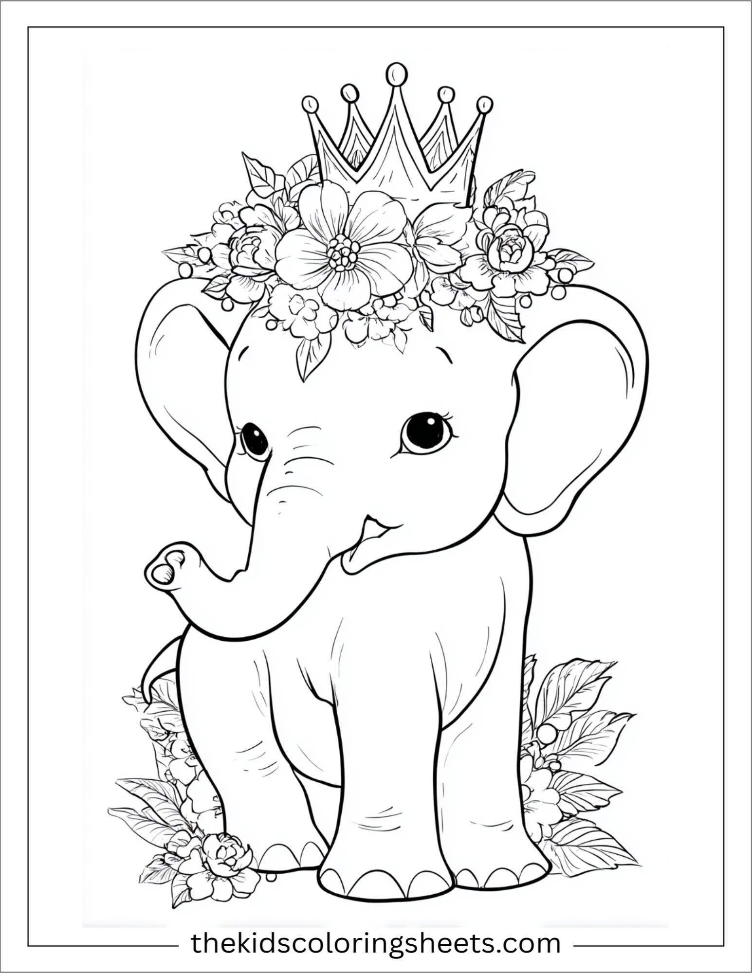 Winner elephant wearing a crown of flowers