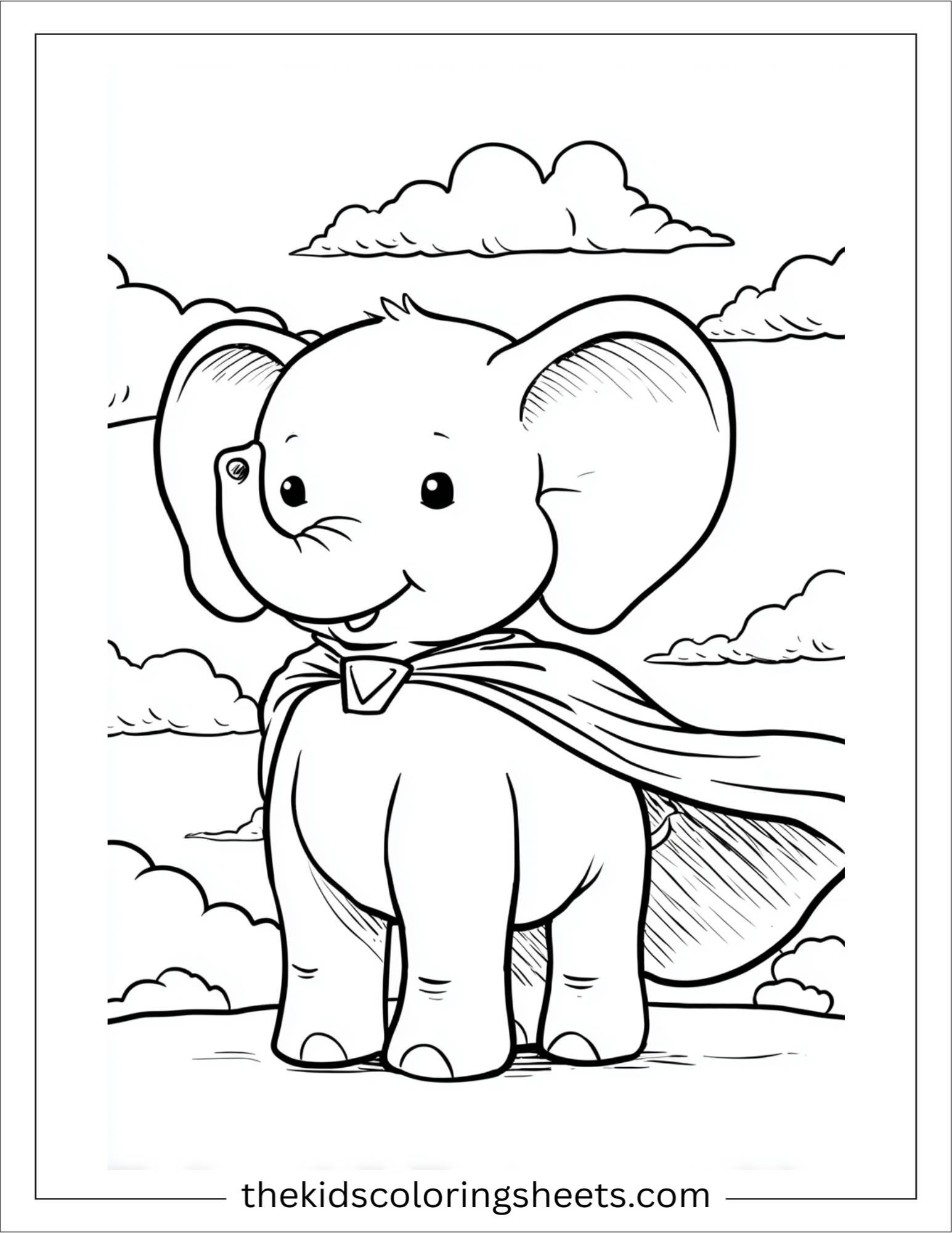 Winner elephant wearing a superhero cape