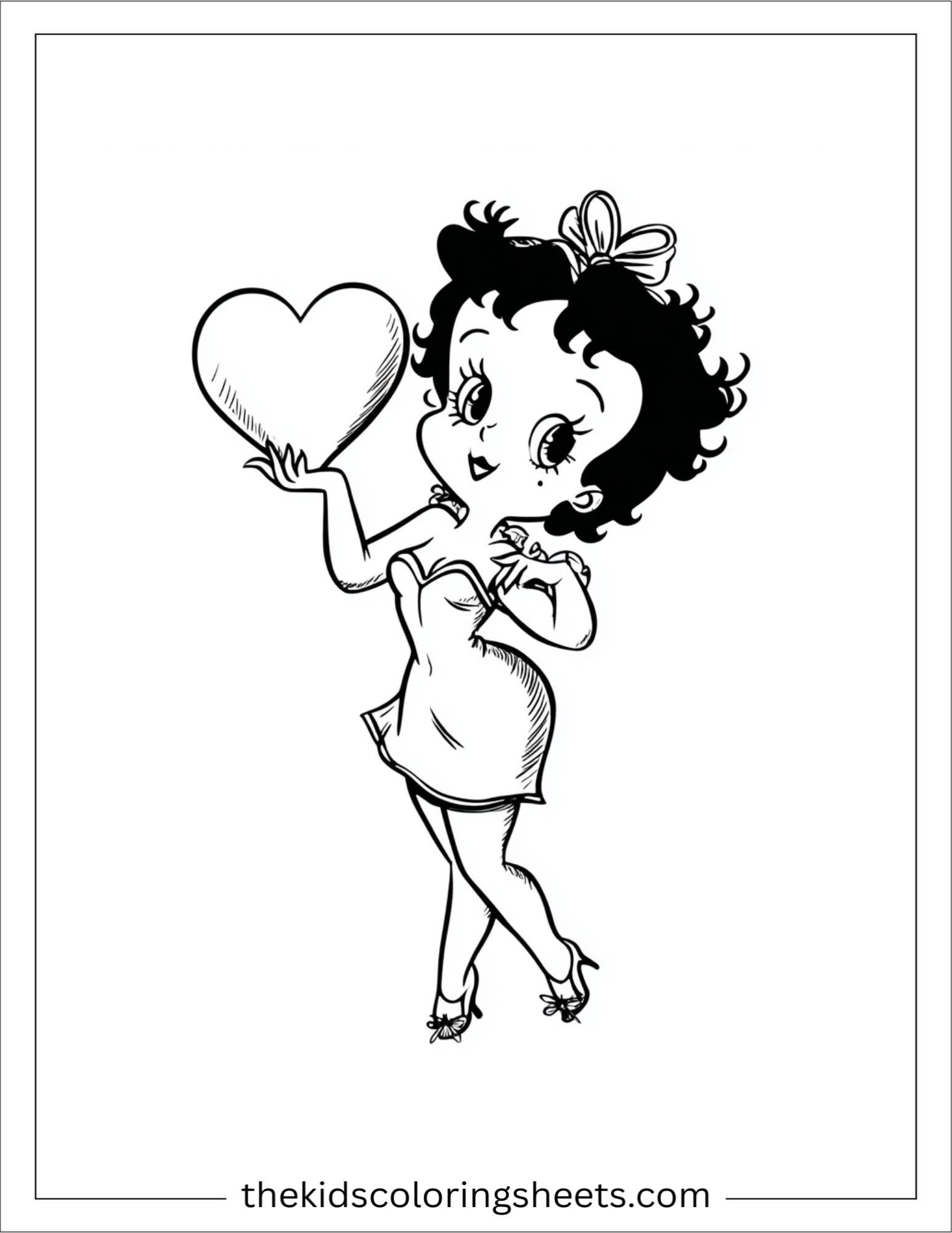 betty boop holding heart