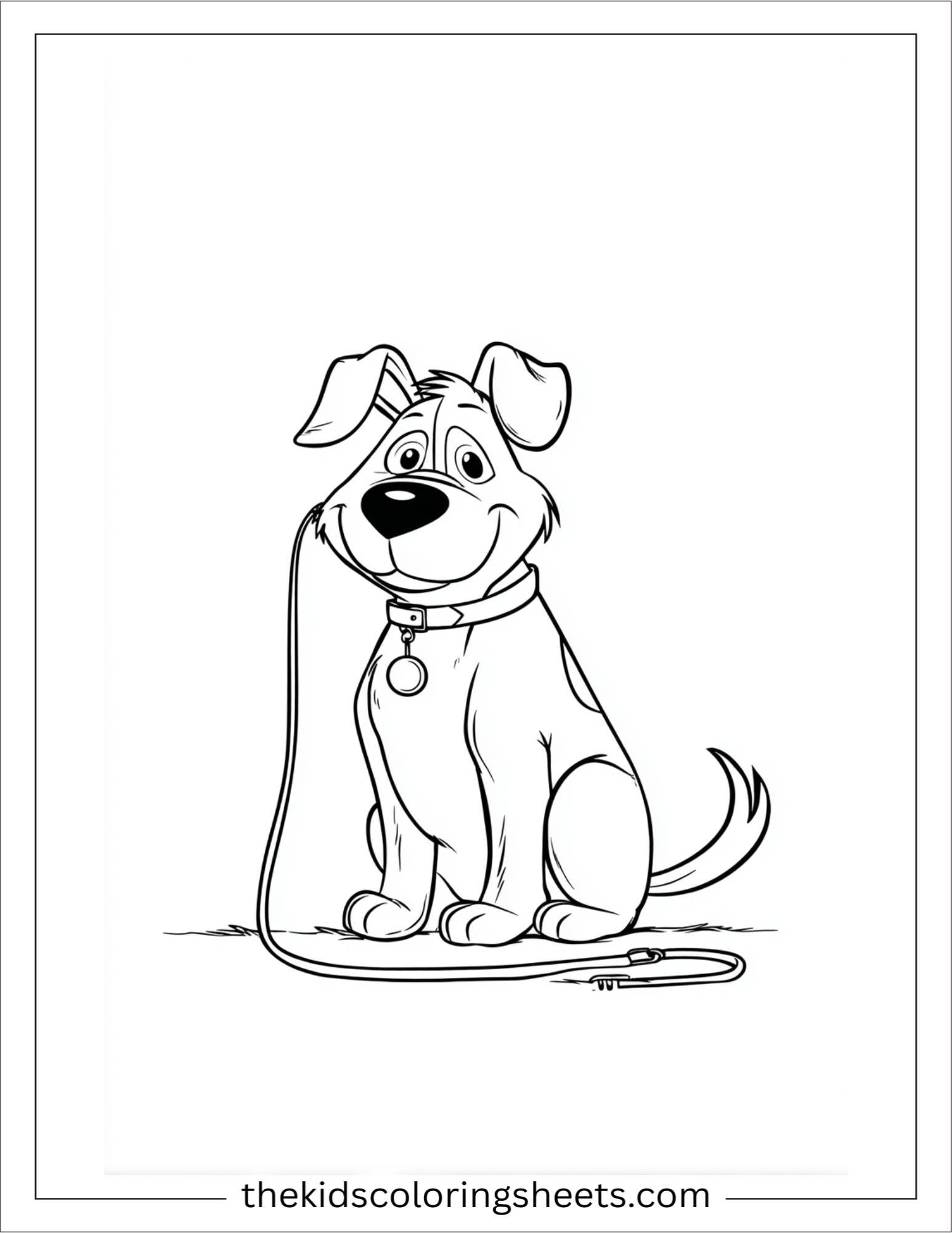 Caring dog bringing a leash