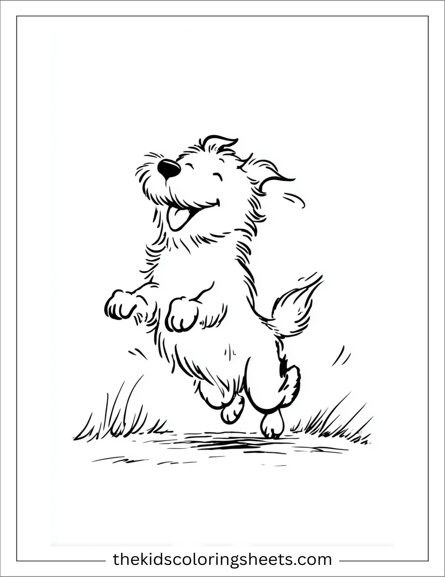 Caring dog running joyfully