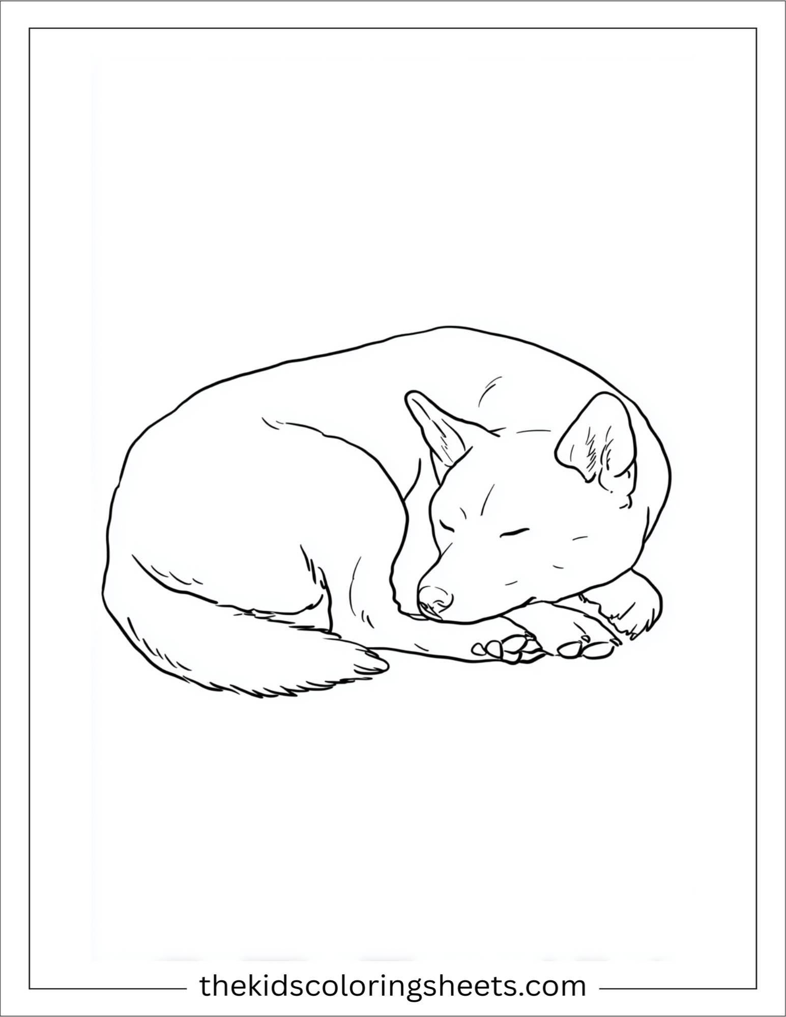 Caring dog sleeping peacefully