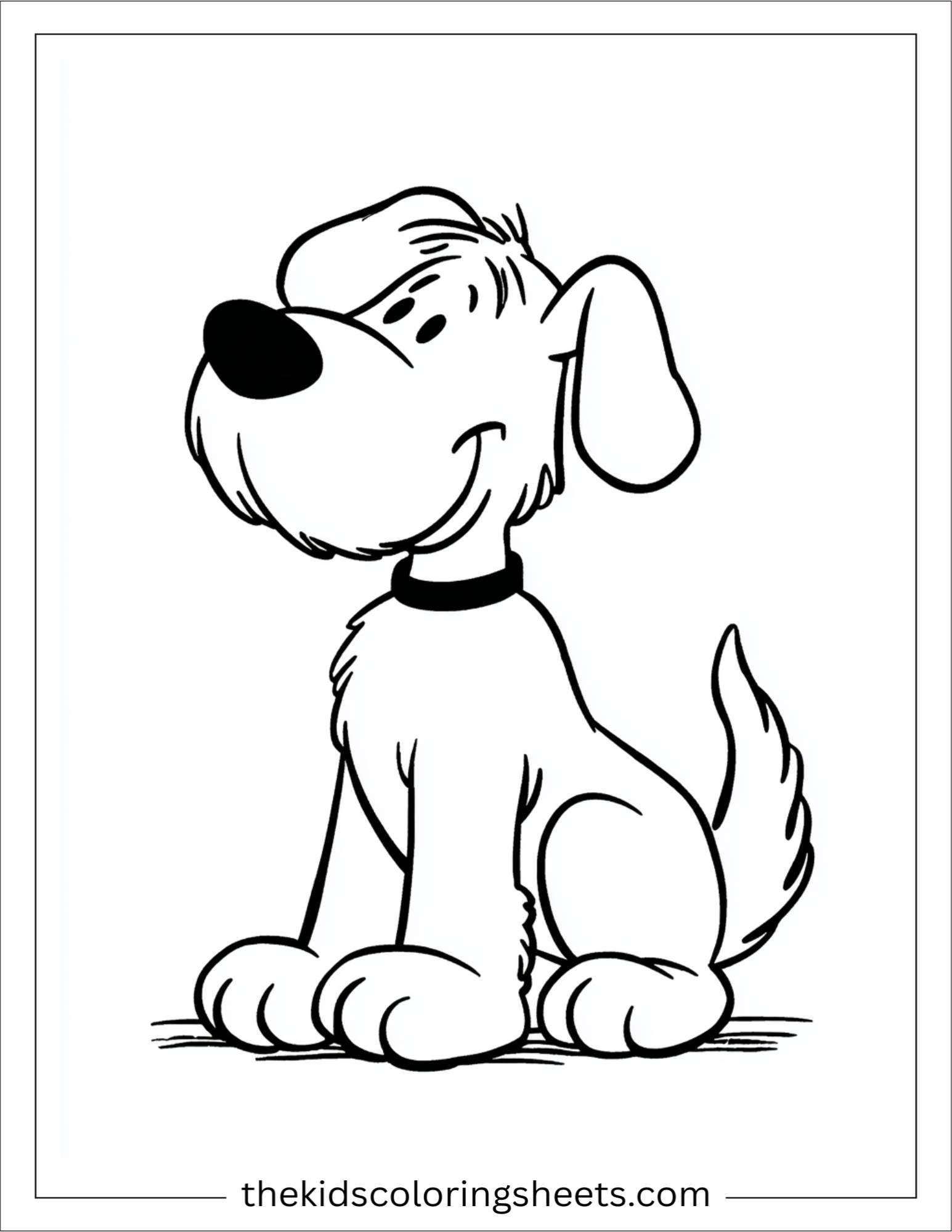 Caring dog wagging tail