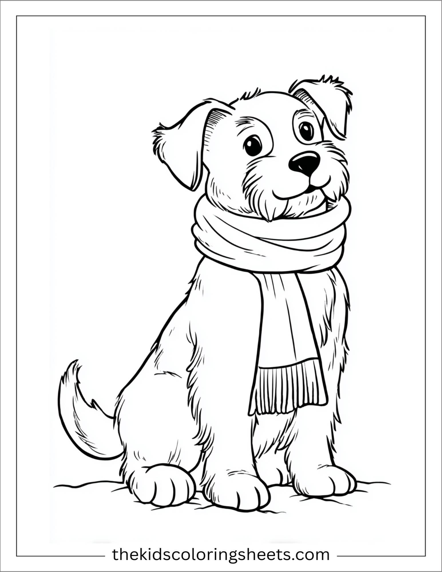 Caring dog wearing a scarf