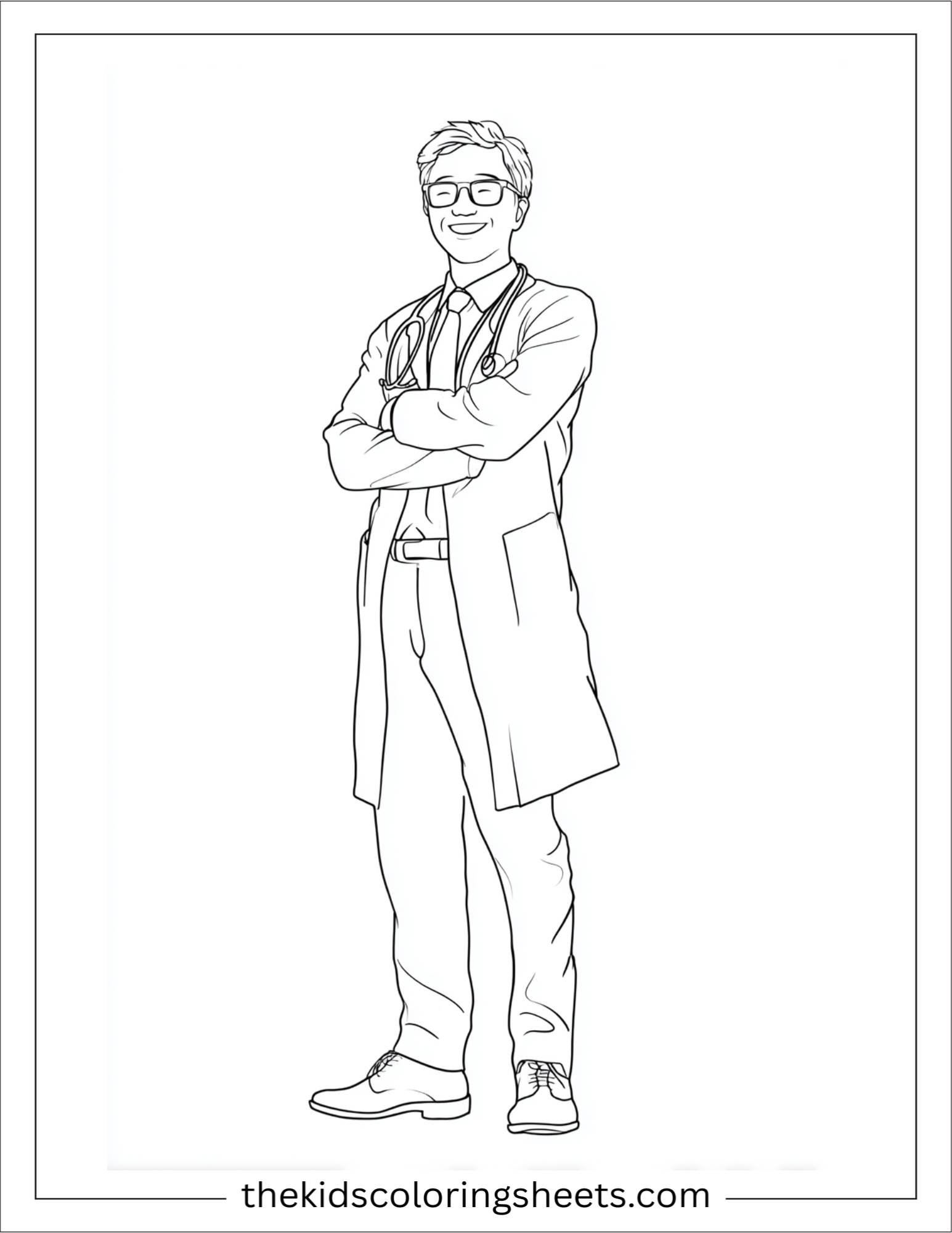 Doctor relaxed laughing gently