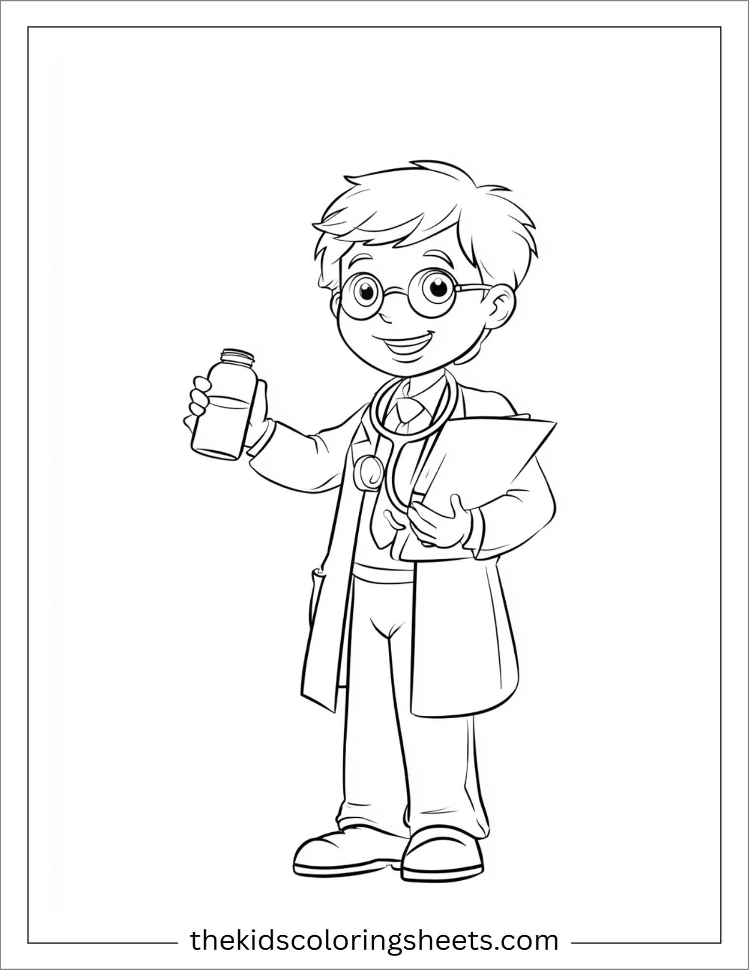 Doctor relaxed offering water