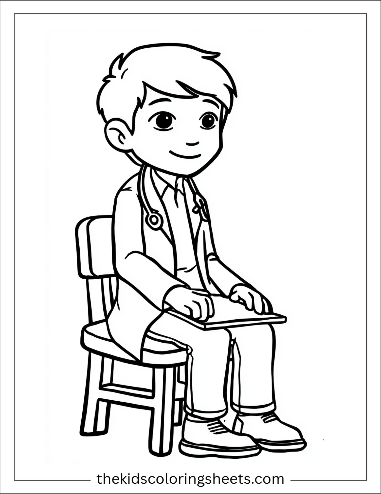 Doctor relaxed sitting on a chair