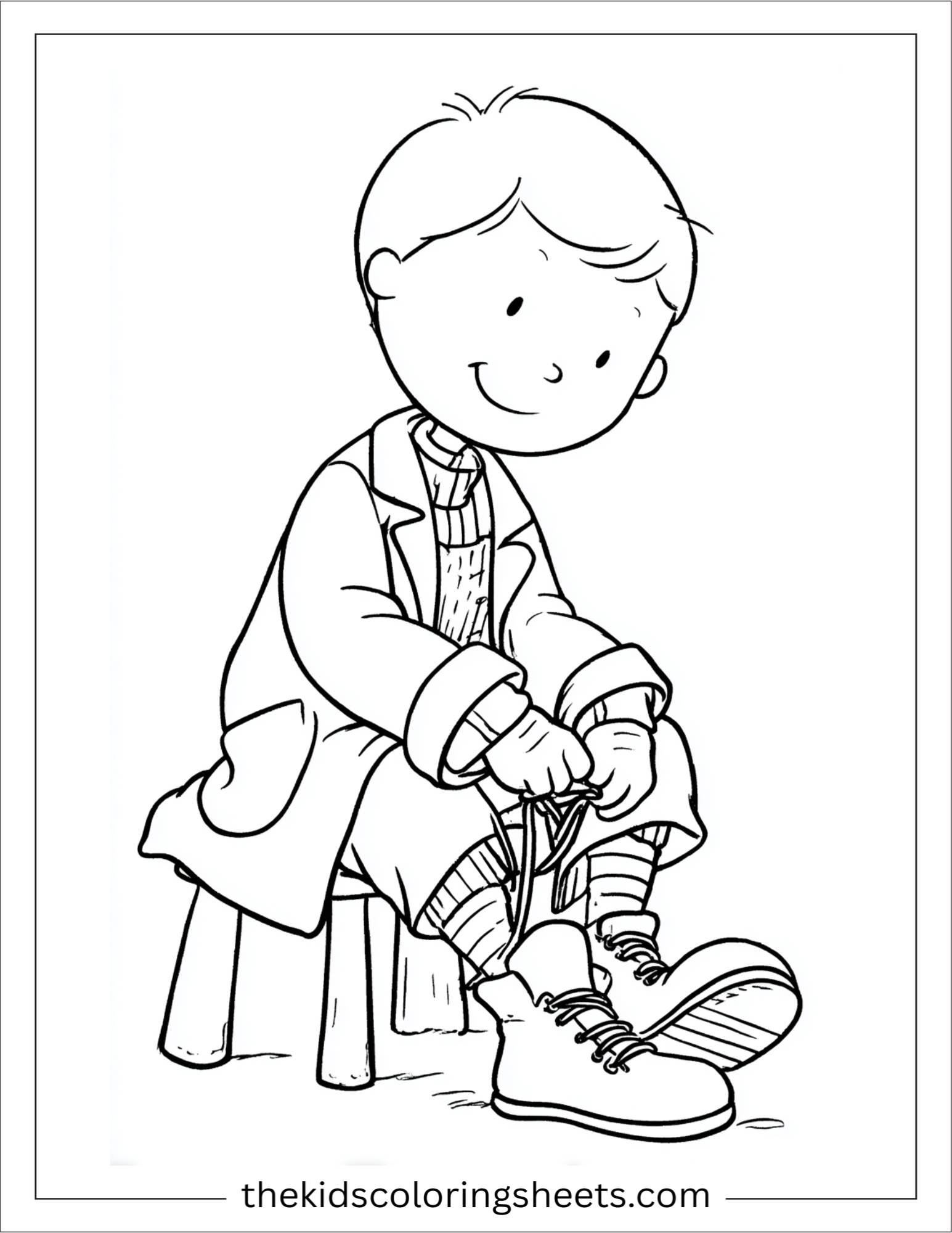 Doctor relaxed tying shoelaces