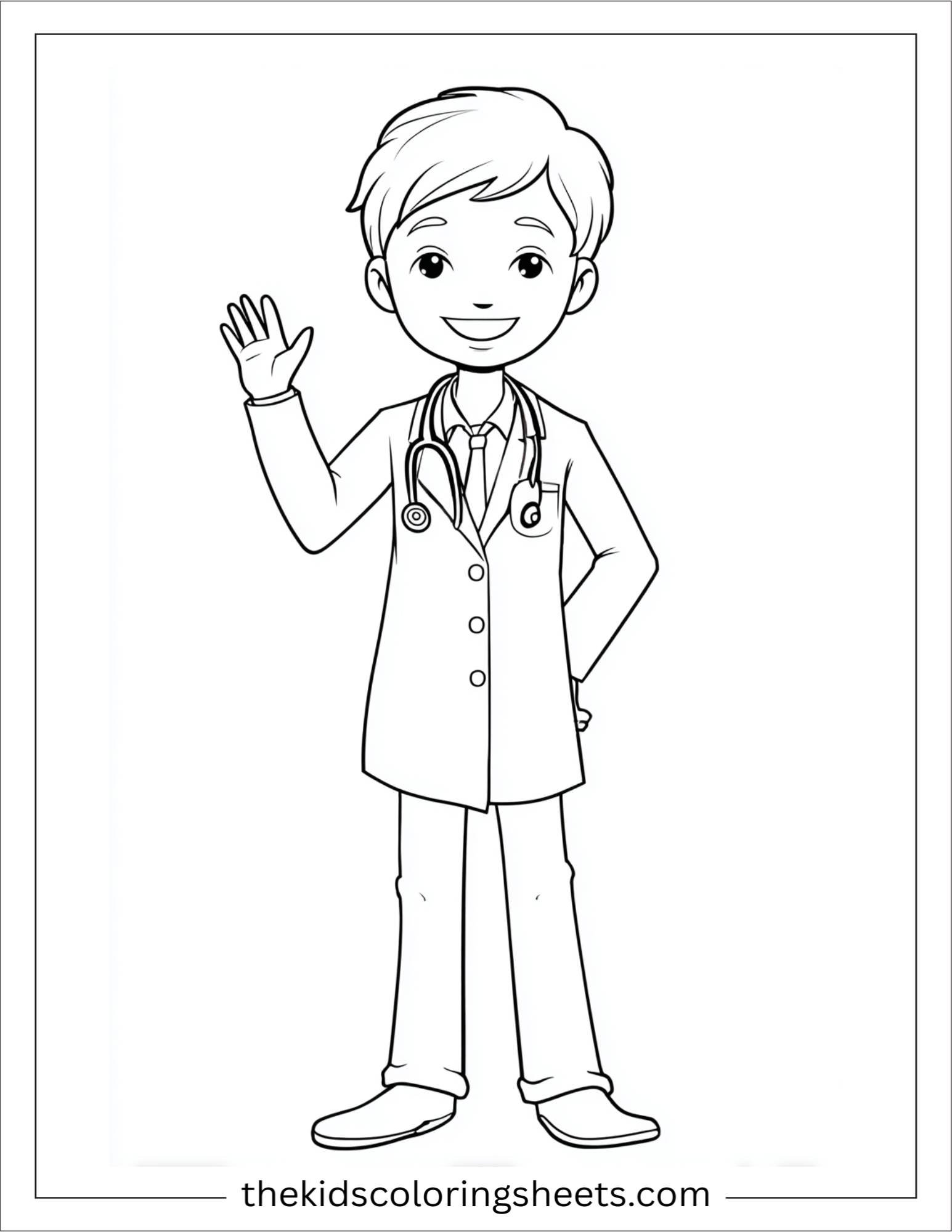 Doctor relaxed waving hand