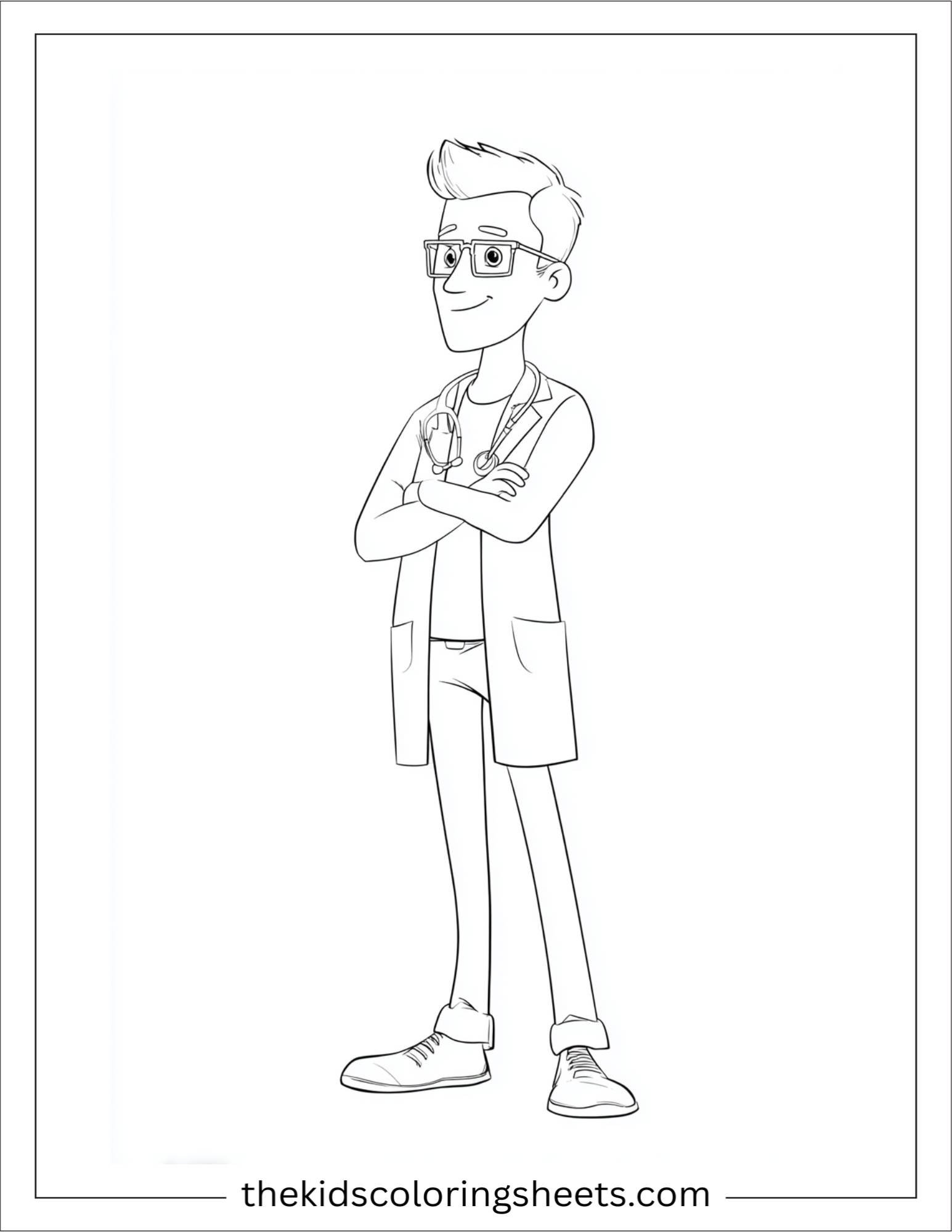 Doctor smiling thinking deeply