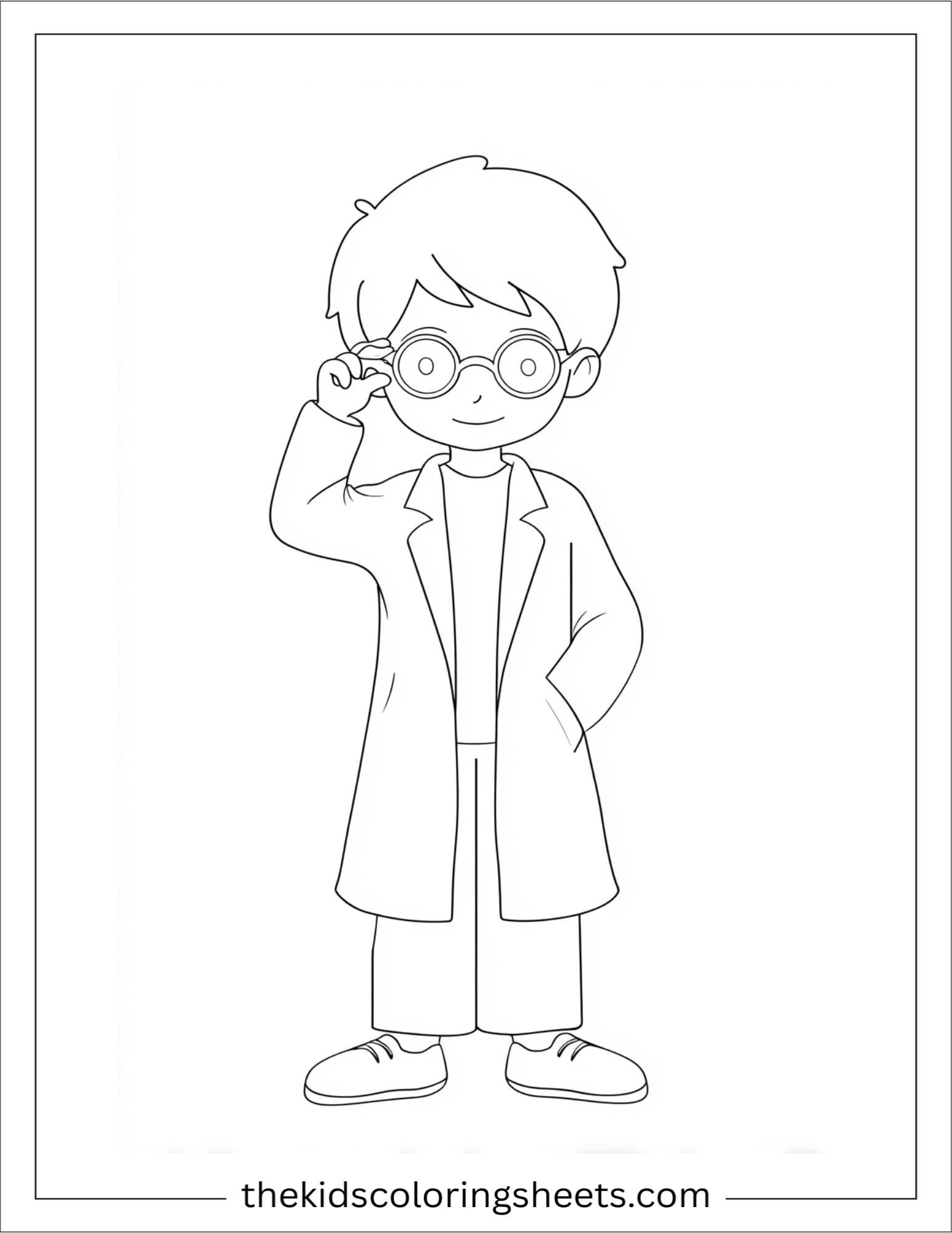 Doctor thinking fixing glasses