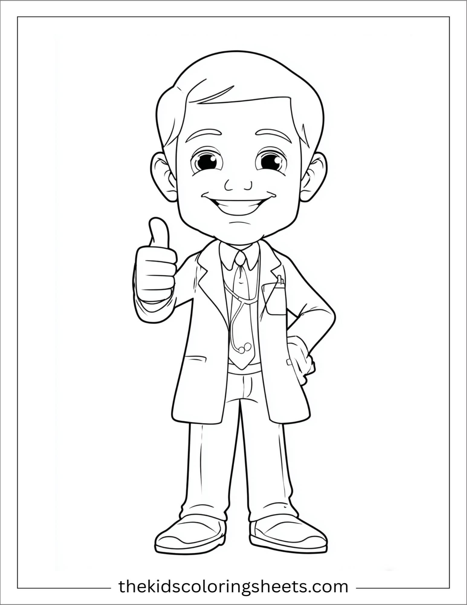 Doctor worried giving thumbs up