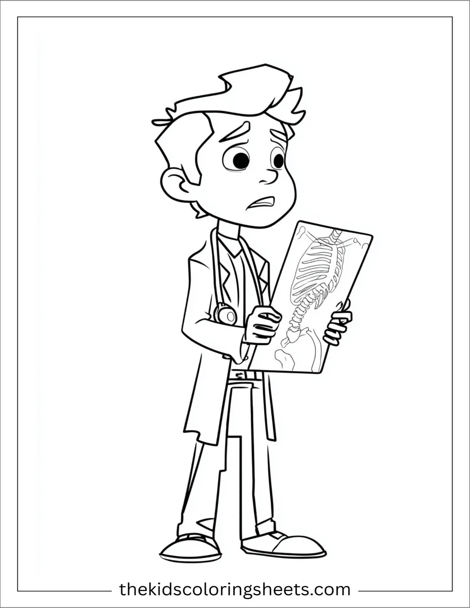 Doctor worried showing x-ray