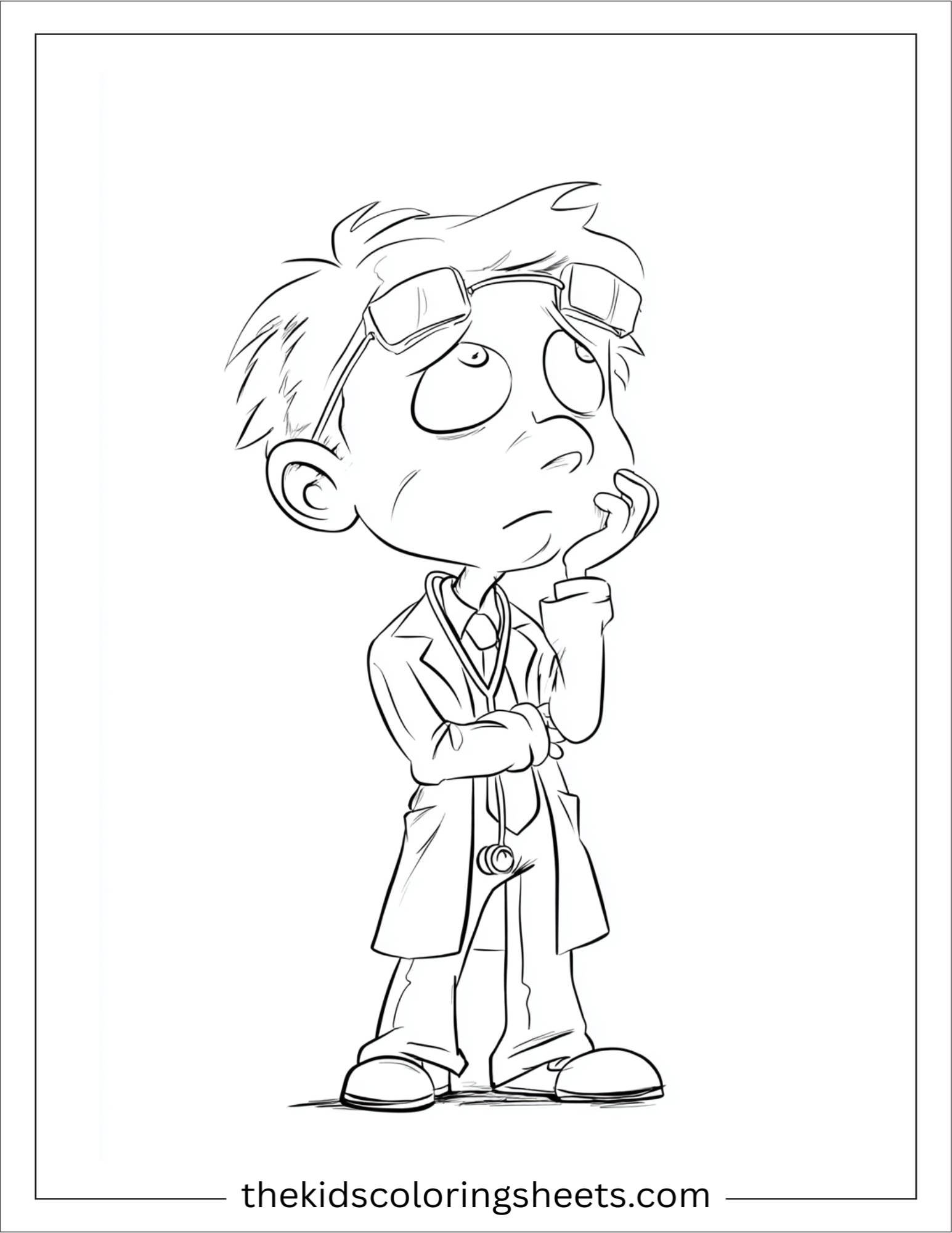 Doctor worried thinking deeply