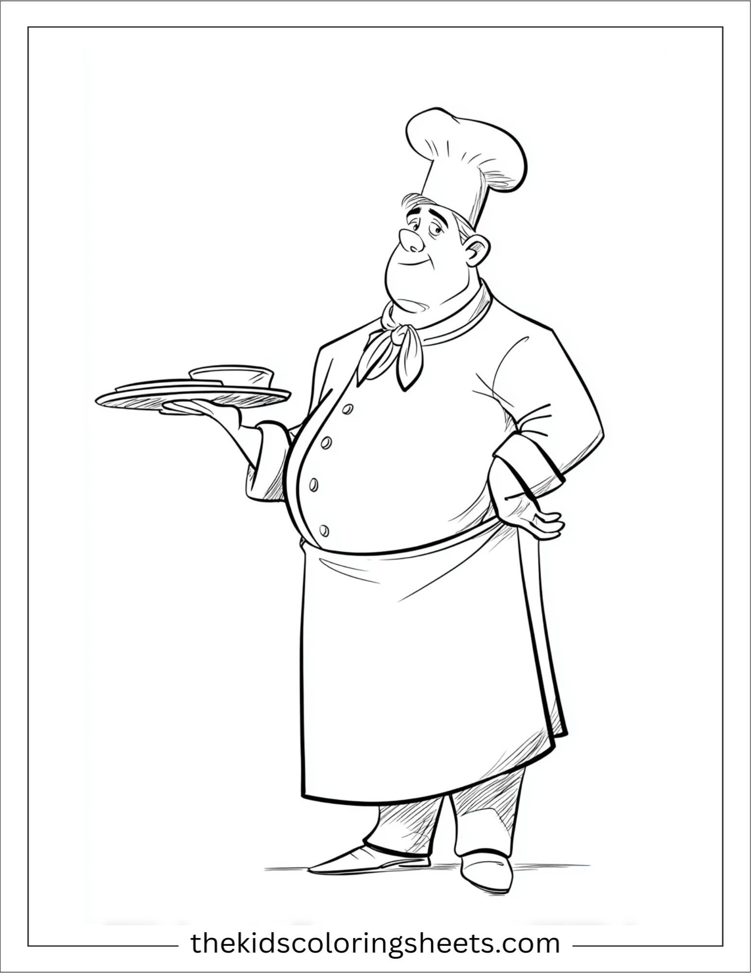 Focused chef carrying a tray