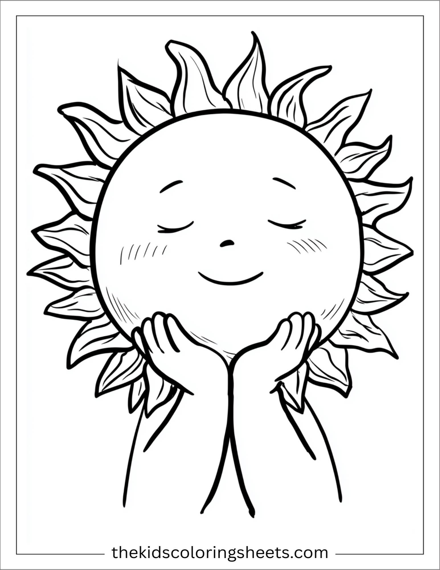 Happy sun hands on cheeks