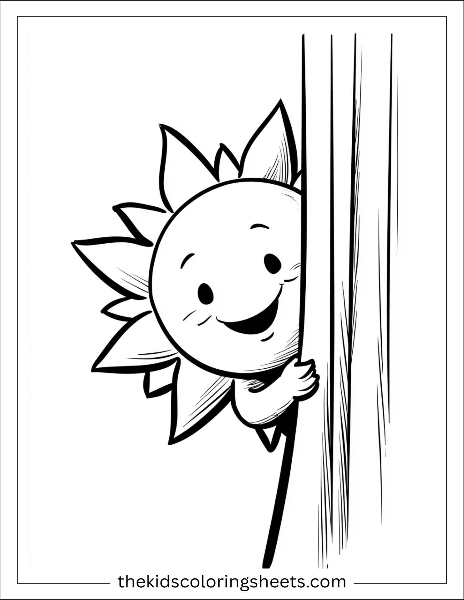 Happy sun playing peek a boo