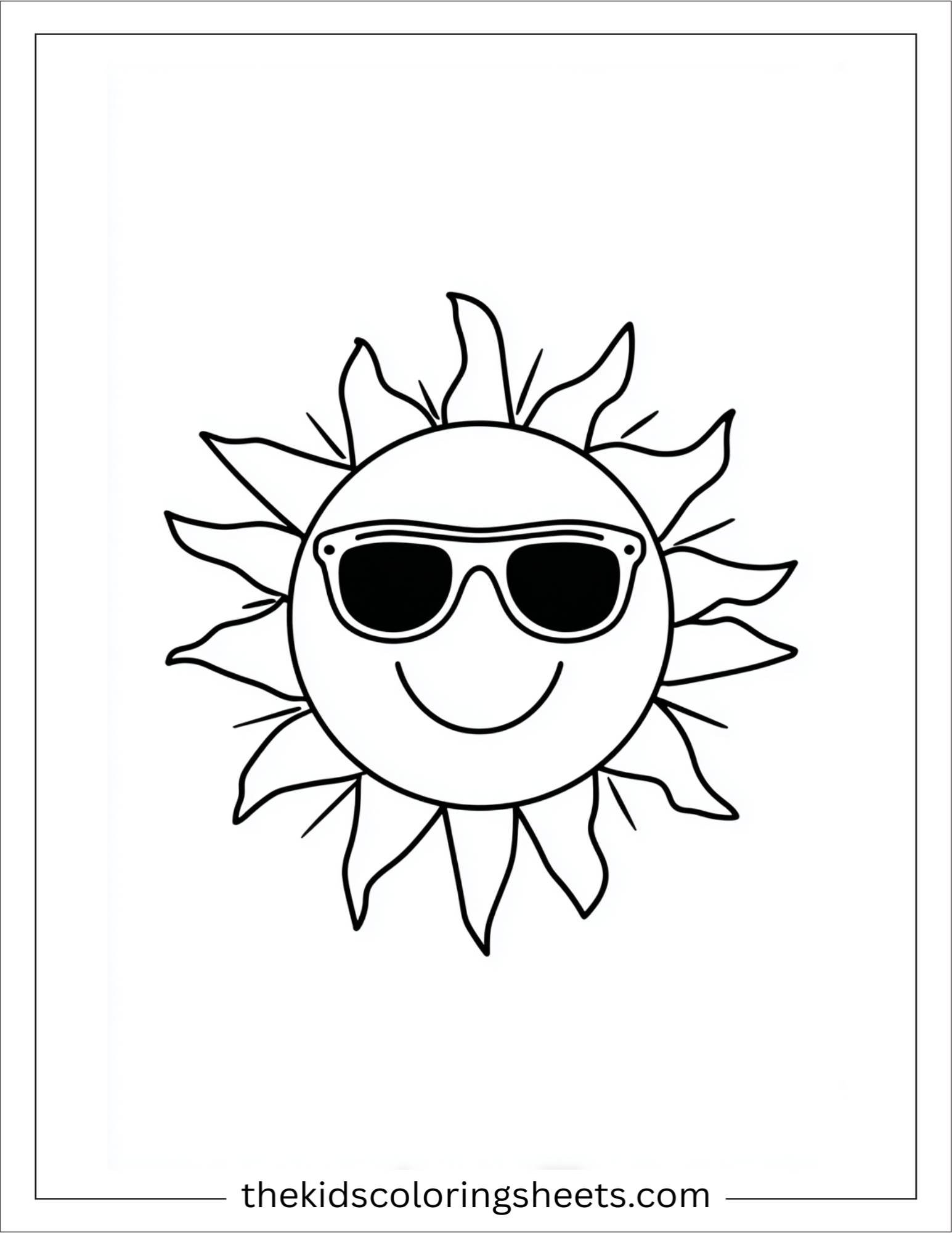 Happy sun wearing sunglasses