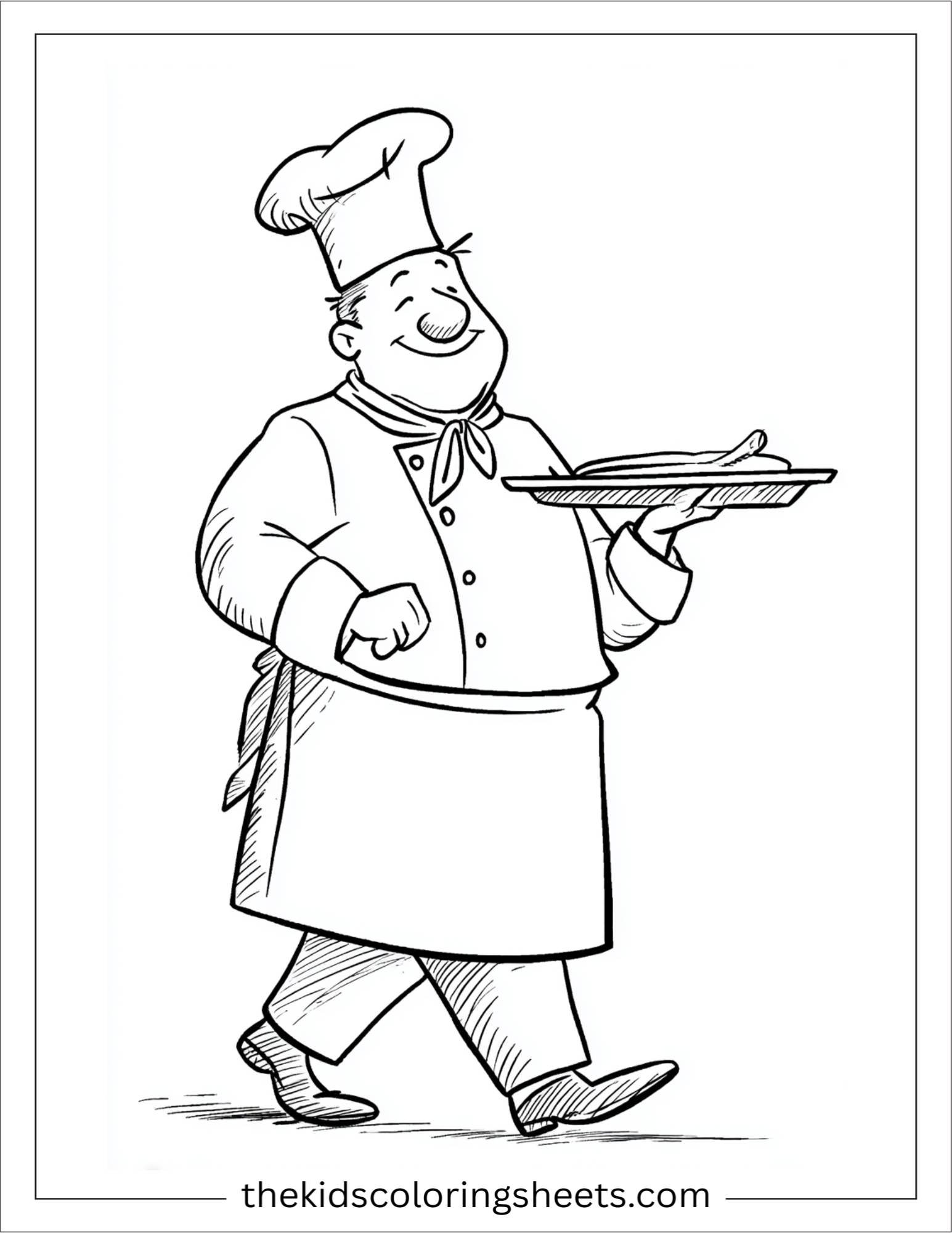 Helpful chef carrying a tray