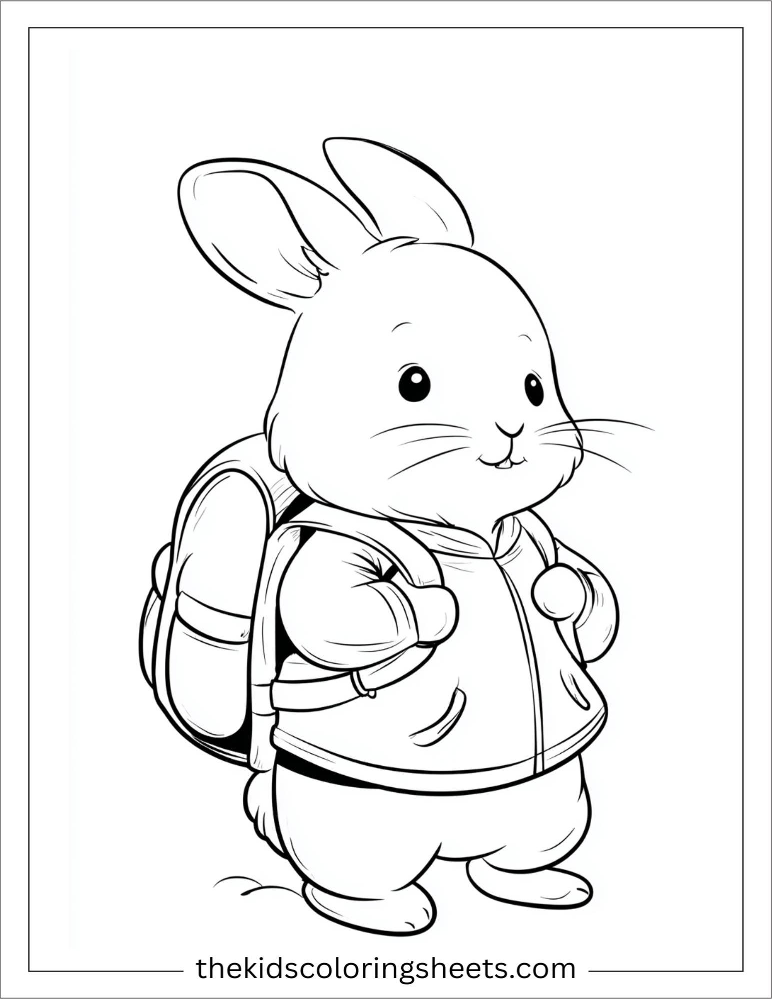 Intelligent rabbit carrying a backpack