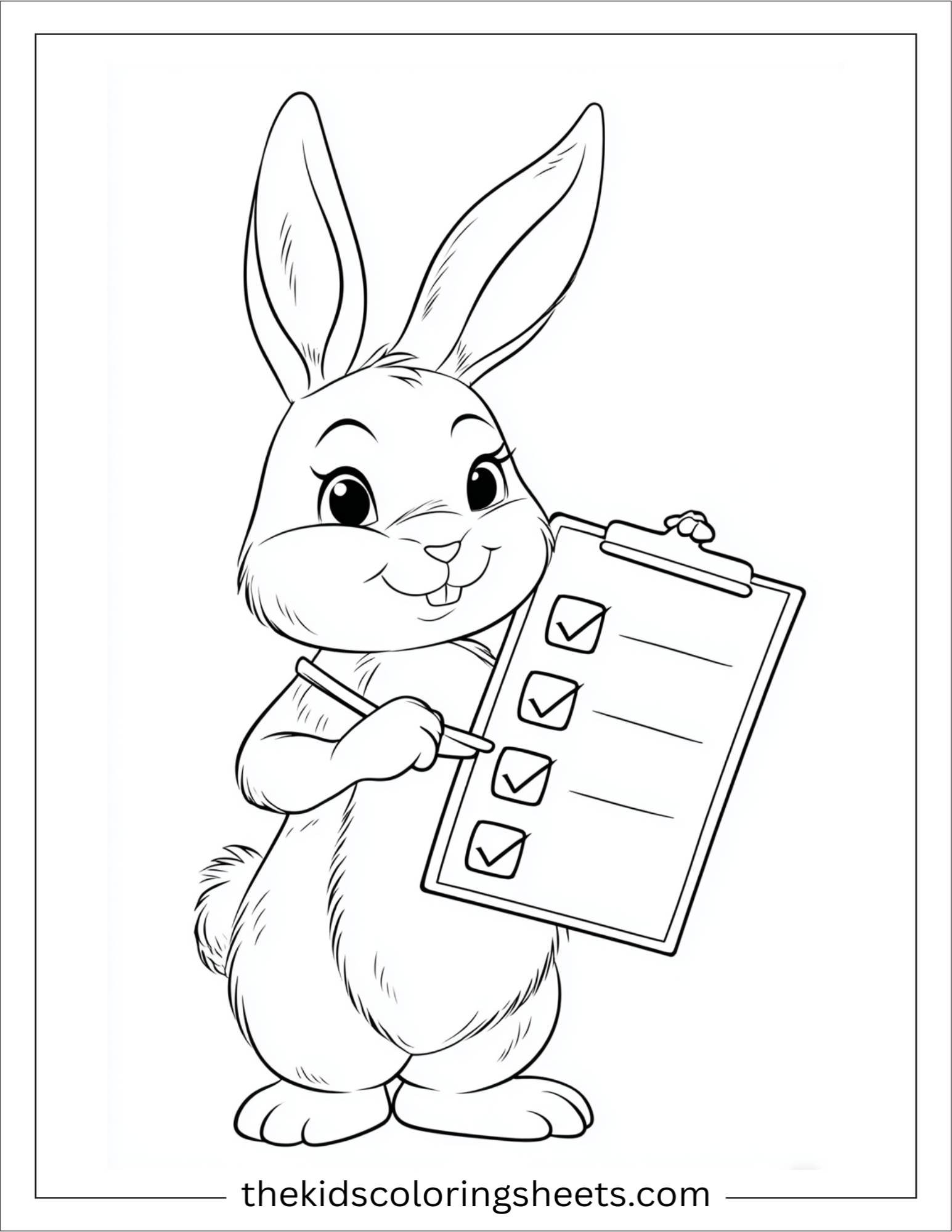 Intelligent rabbit checking a checklist