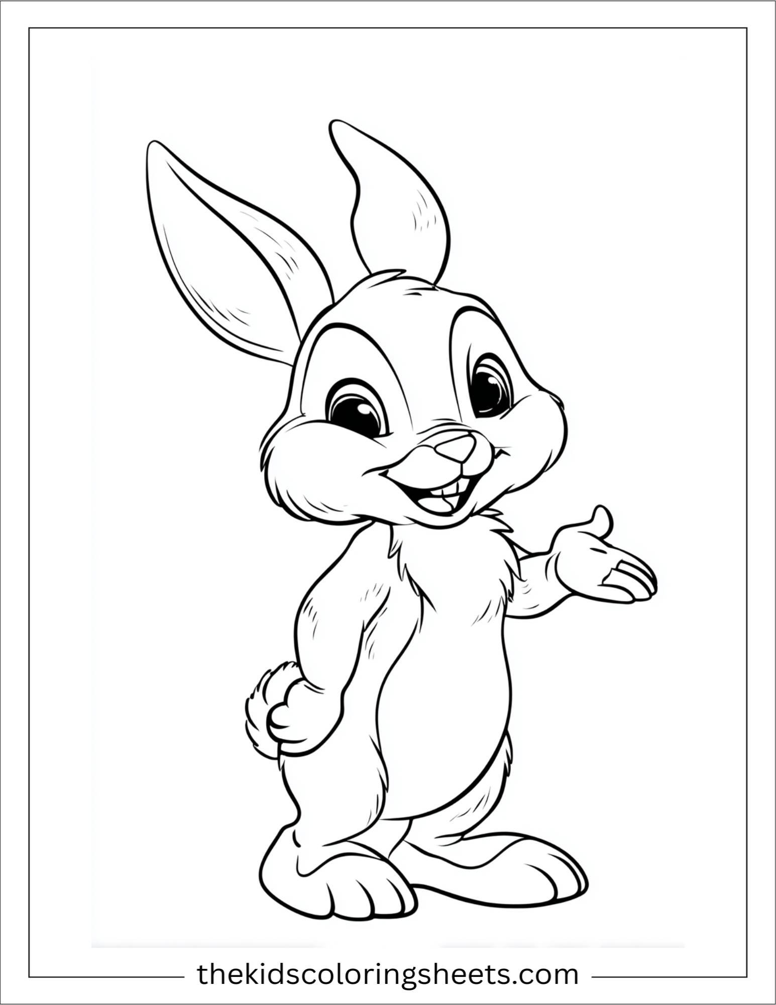 Intelligent rabbit explaining to friends