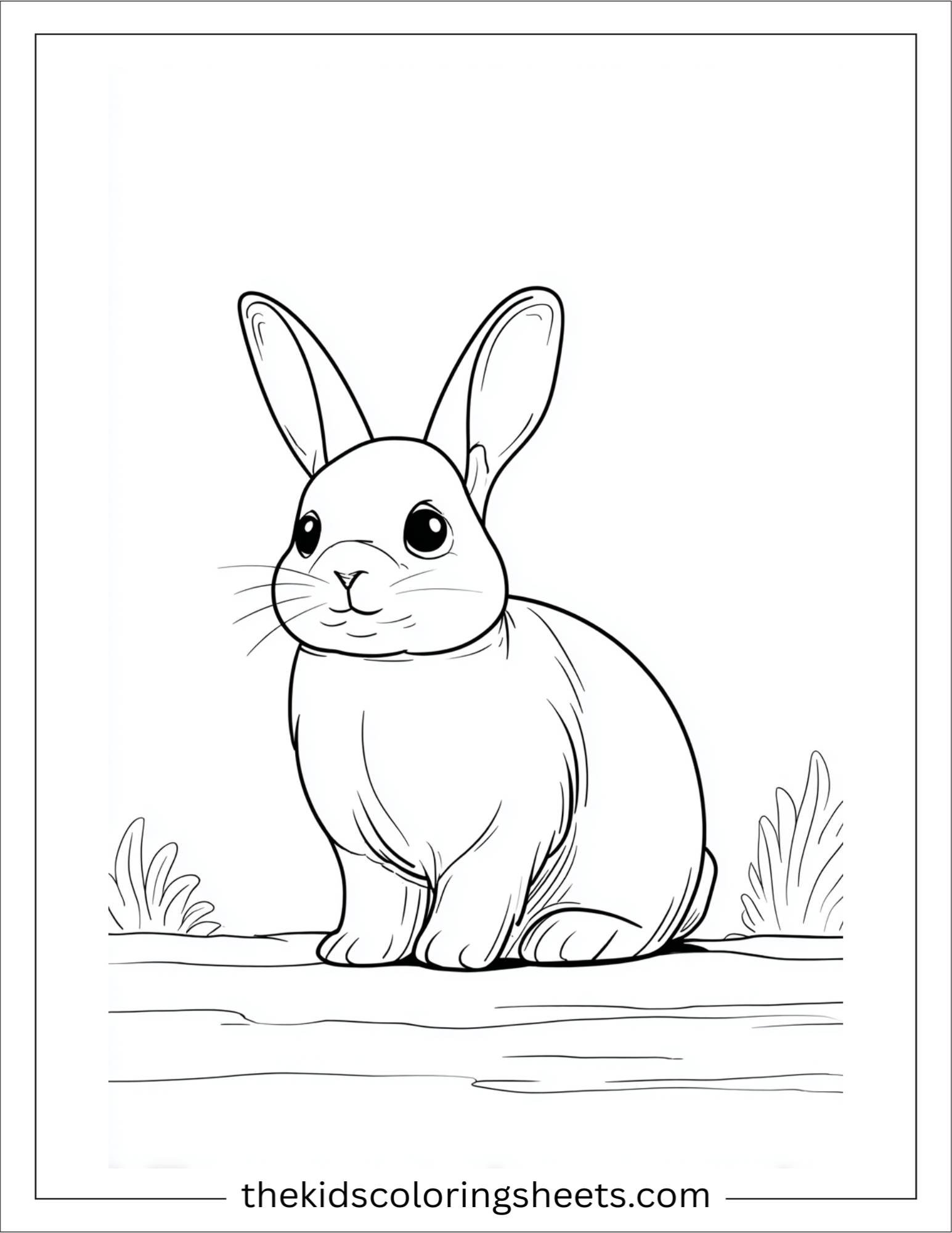 Intelligent rabbit looking curious