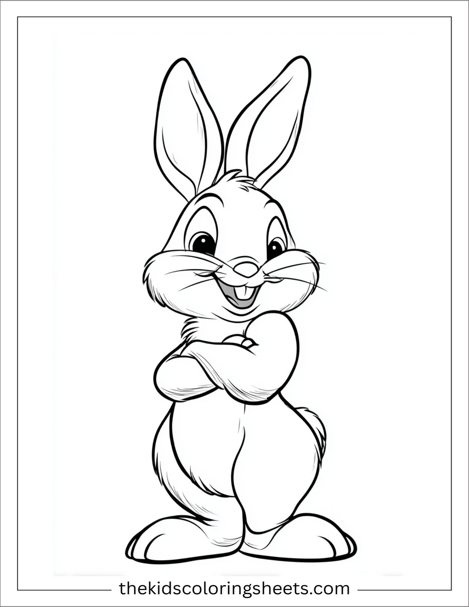 Intelligent rabbit smiling confidently