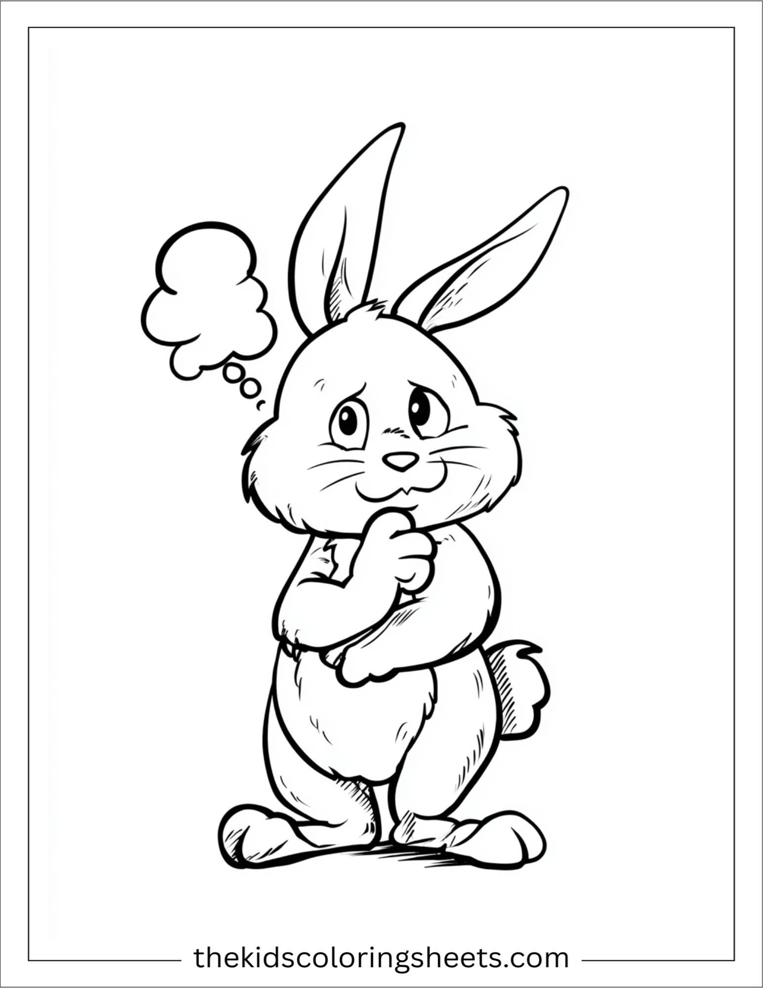 Intelligent rabbit thinking deeply