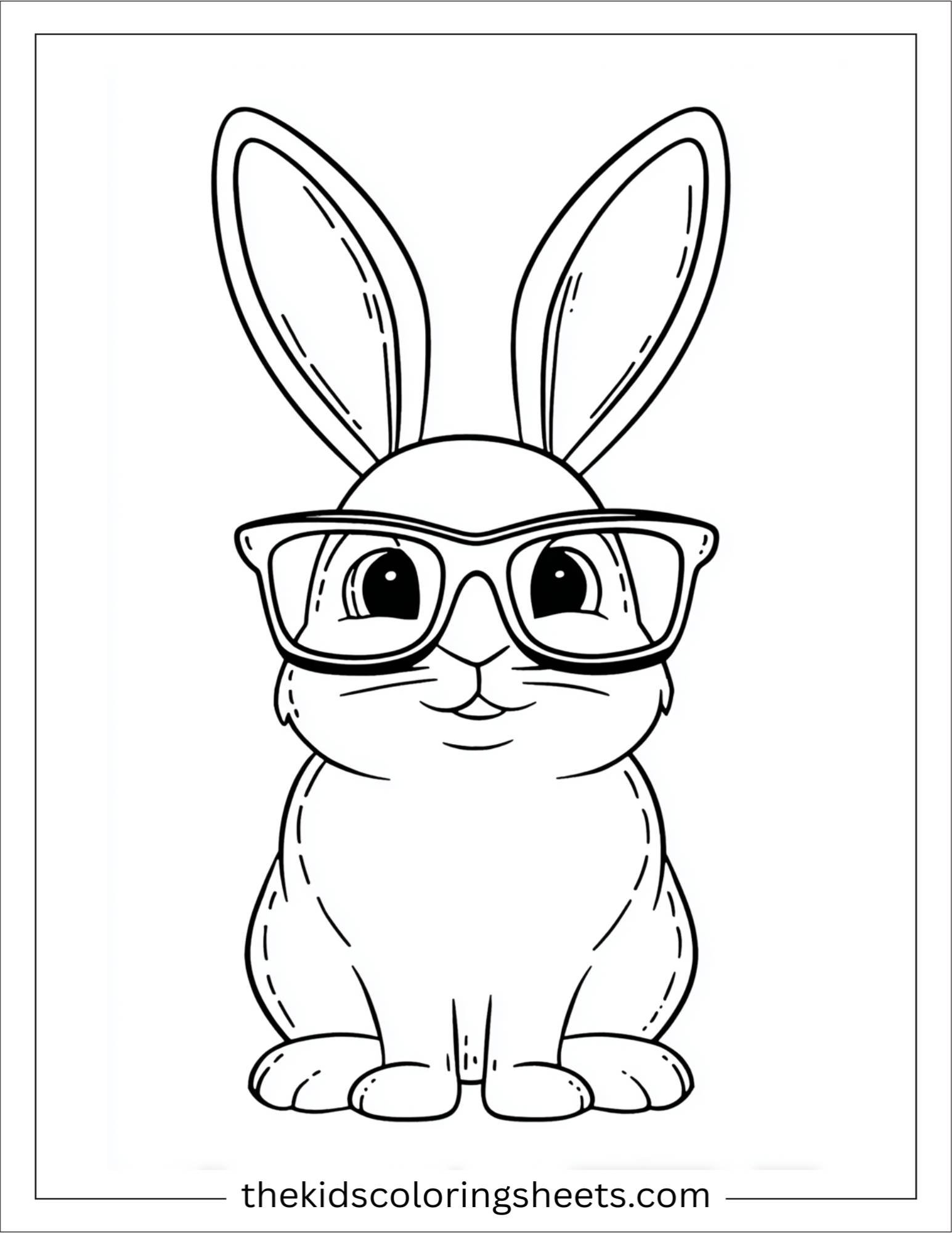 Intelligent rabbit wearing glasses