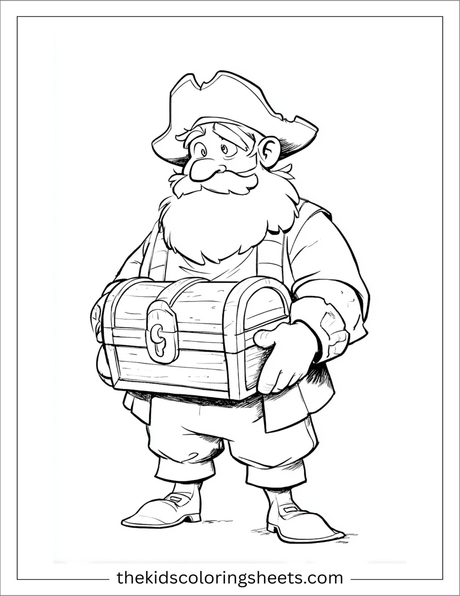 Pirate carrying a chest