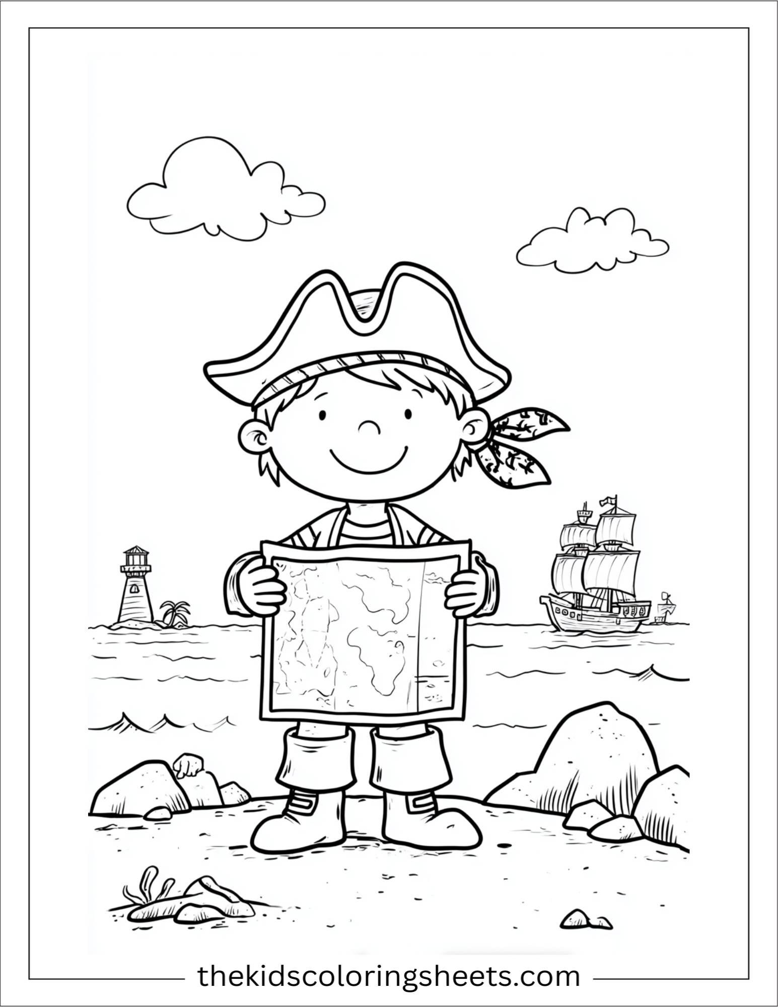 Pirate holding a treasure map
