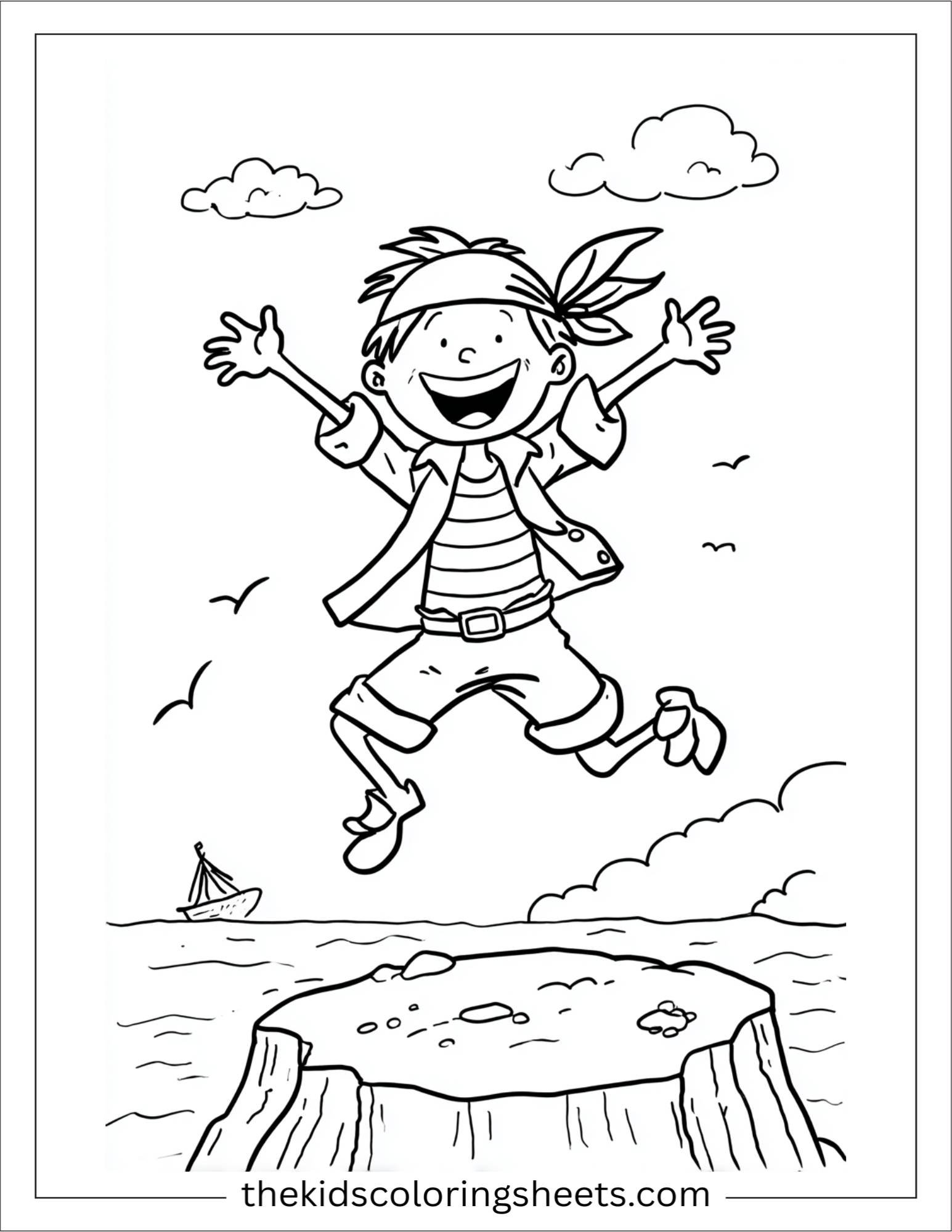 Pirate jumping in excitement